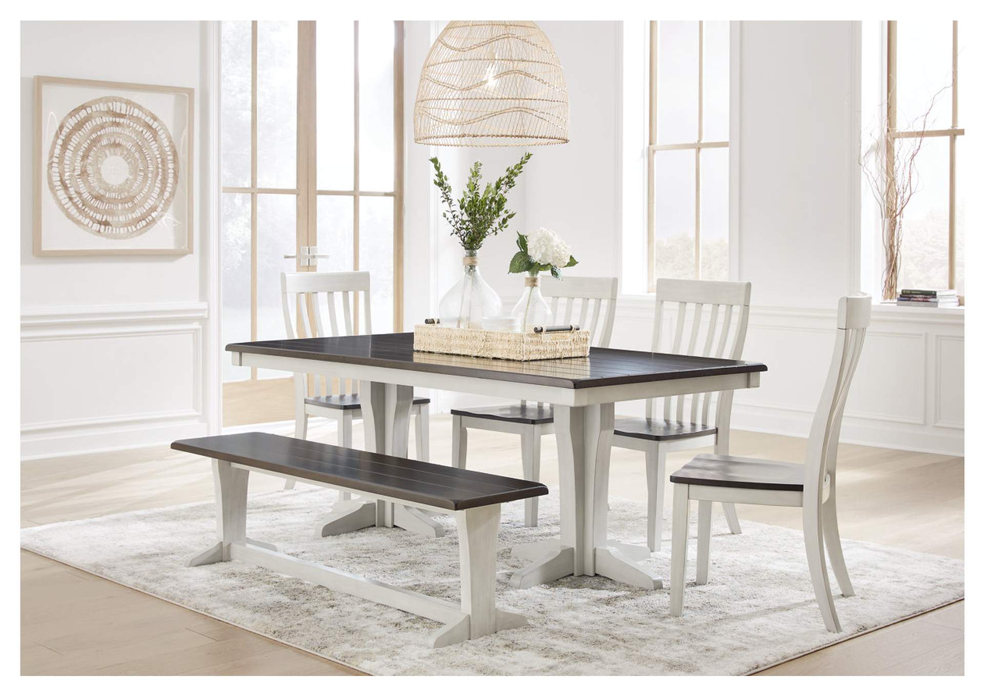 Darborn Dining Table, 4 Chairs and Bench,Signature Design By Ashley