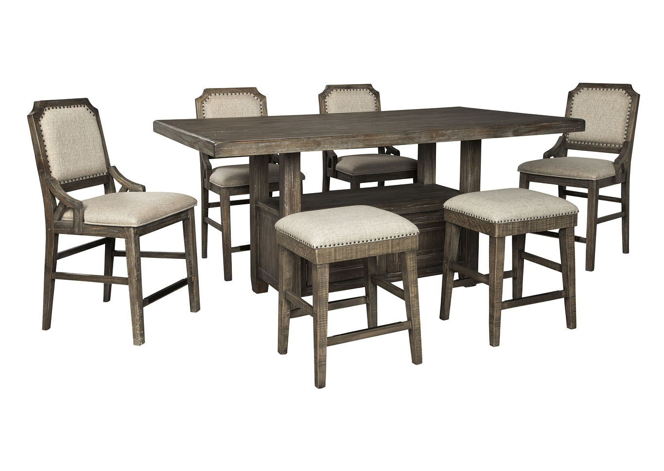 wyndahl brown counter dining table w4 counter chair  2 bar