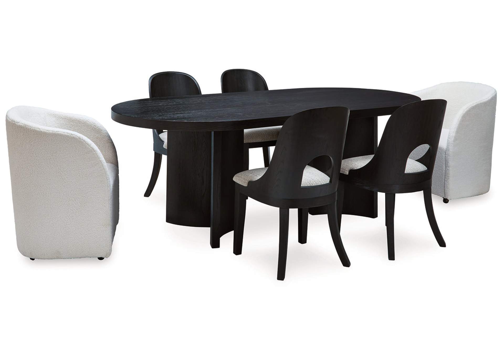 Rowanbeck Dining Table and 6 Chairs,Signature Design By Ashley