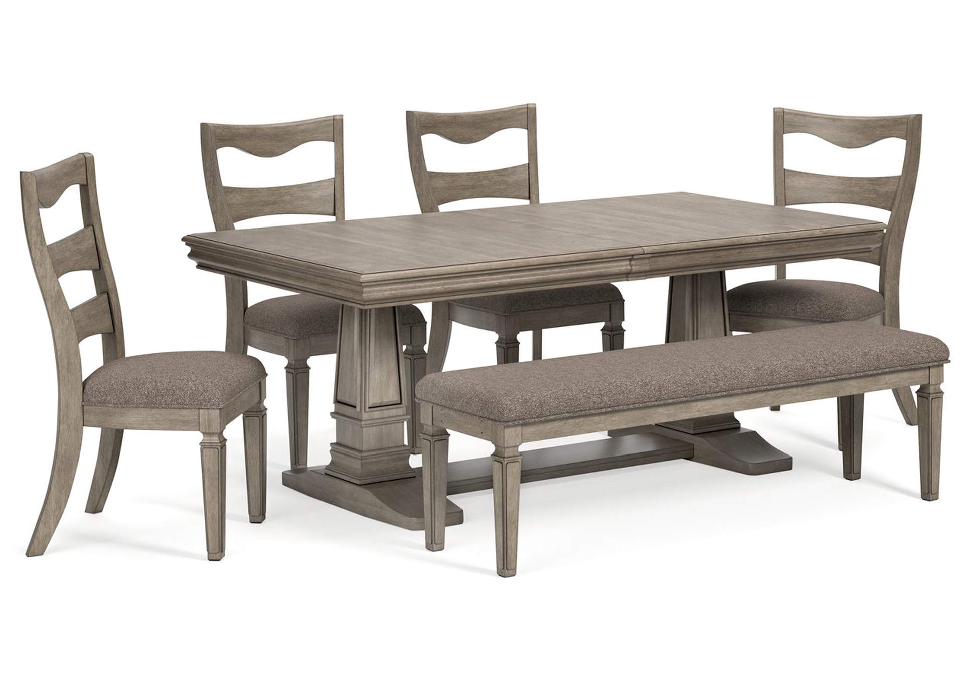 Lexorne Dining Table and 4 Chairs and Bench,Signature Design By Ashley