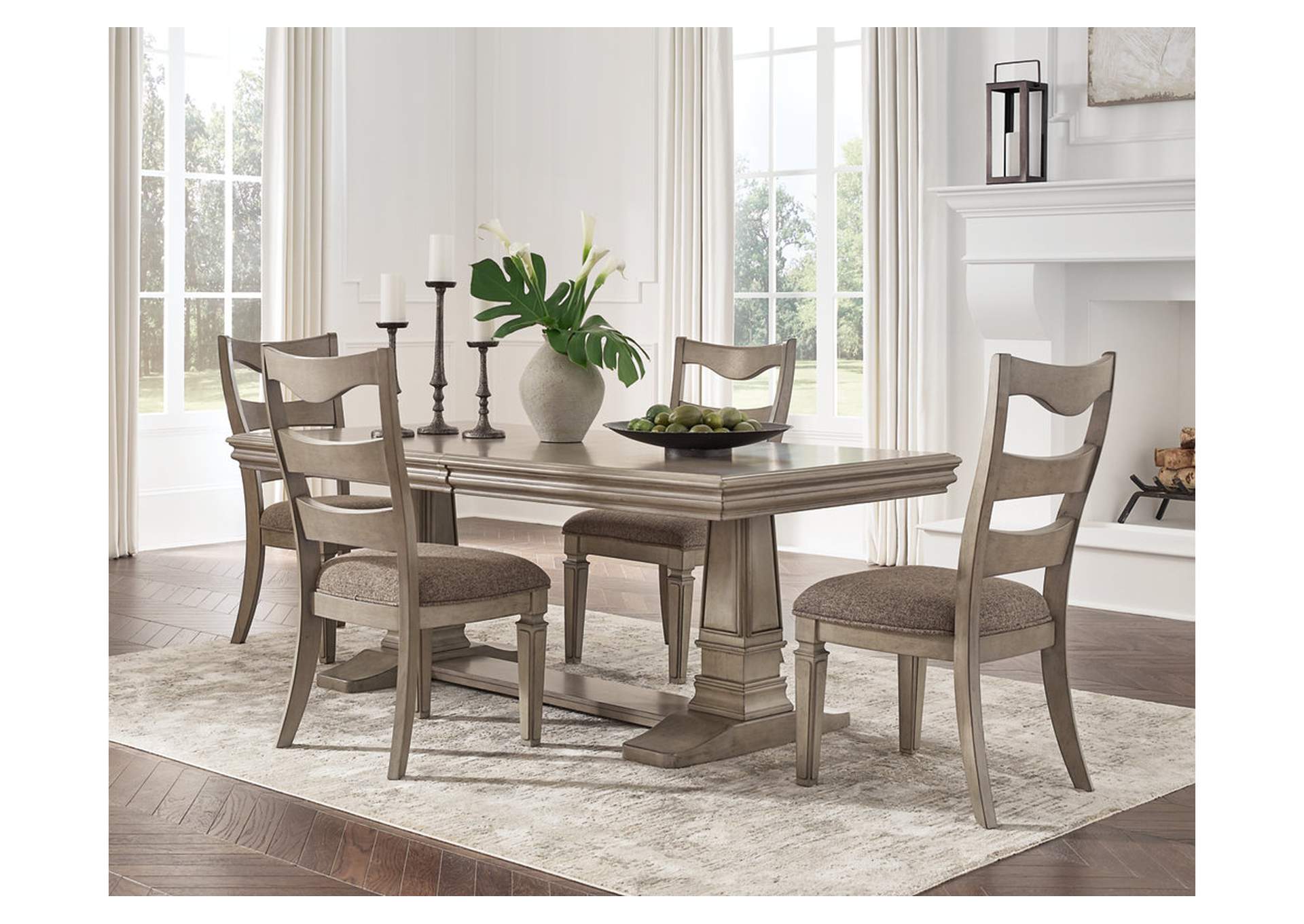 Lexorne Dining Table and 4 Chairs with Storage,Signature Design By Ashley