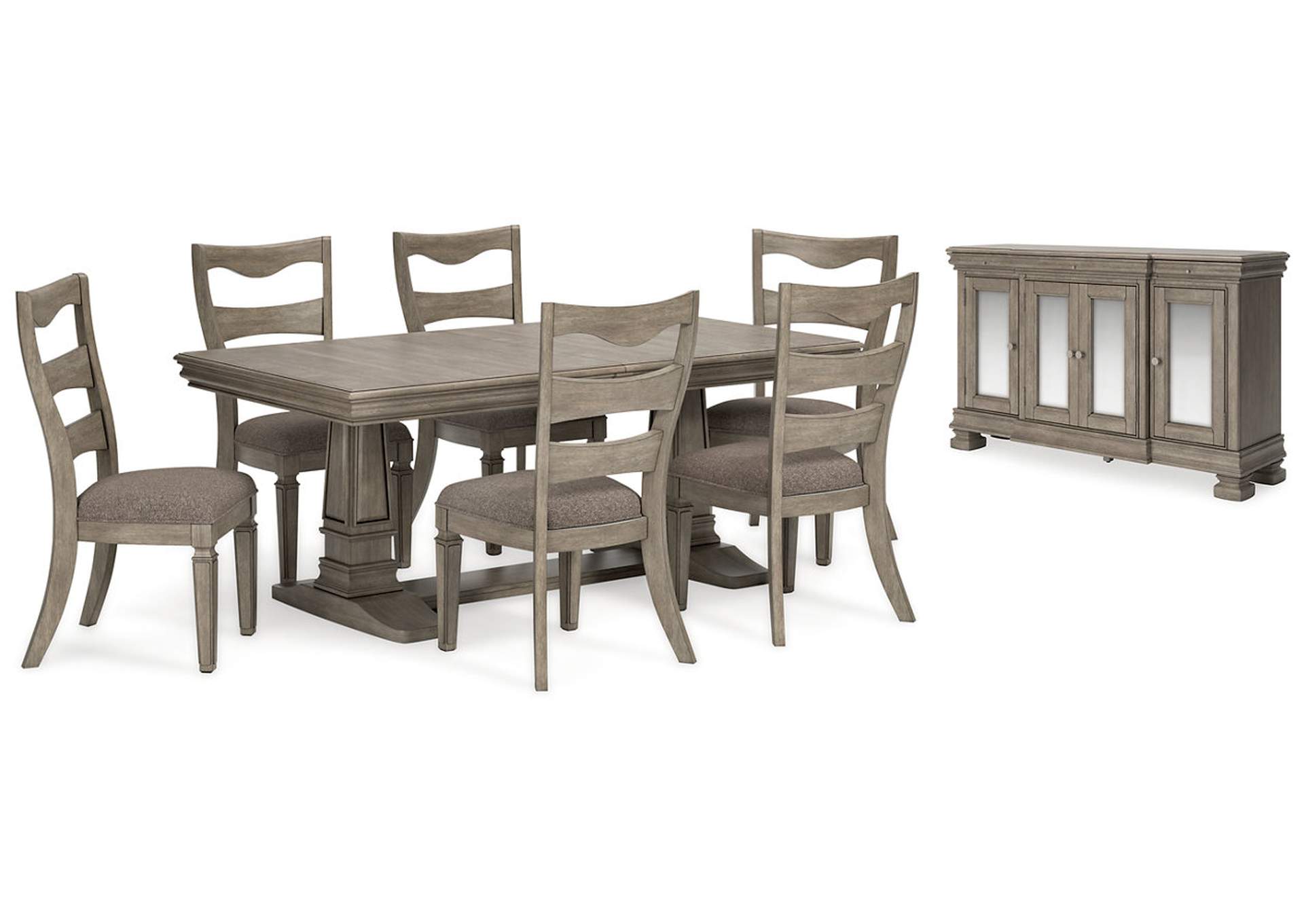 Lexorne Dining Table and 6 Chairs with Storage,Signature Design By Ashley