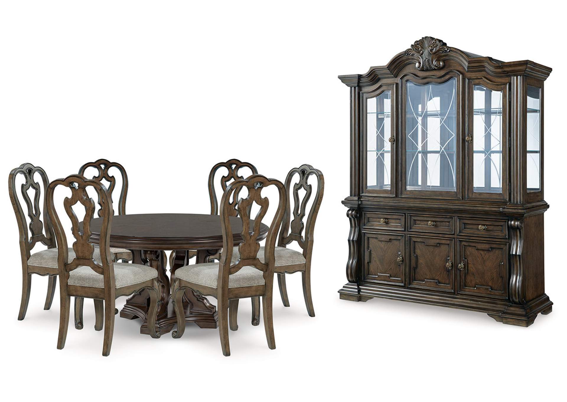 Maylee Dining Table and 6 Chairs with Storage,Signature Design By Ashley