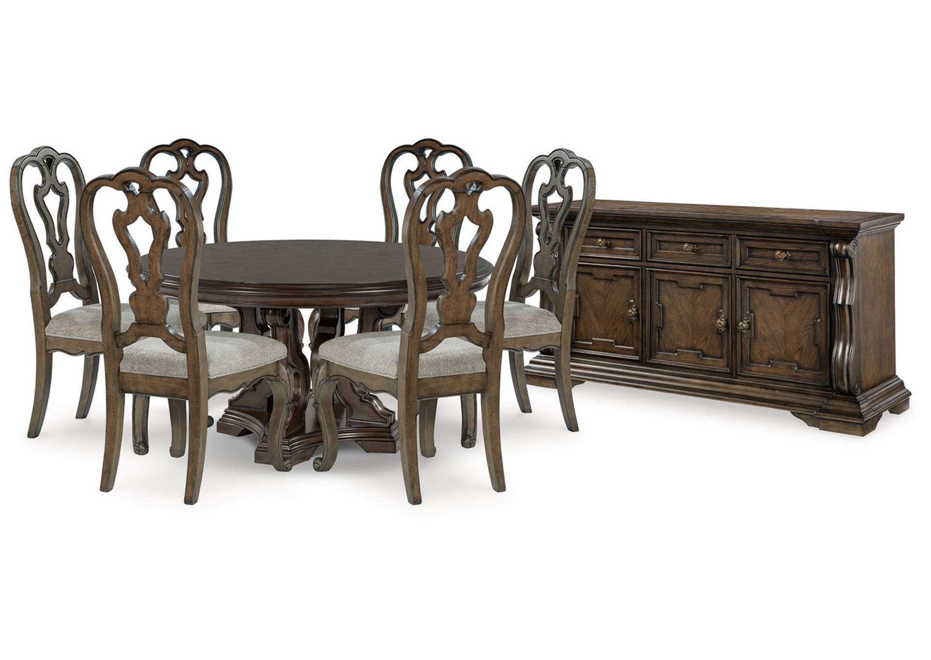 Maylee Dining Table and 6 Chairs with Storage,Signature Design By Ashley