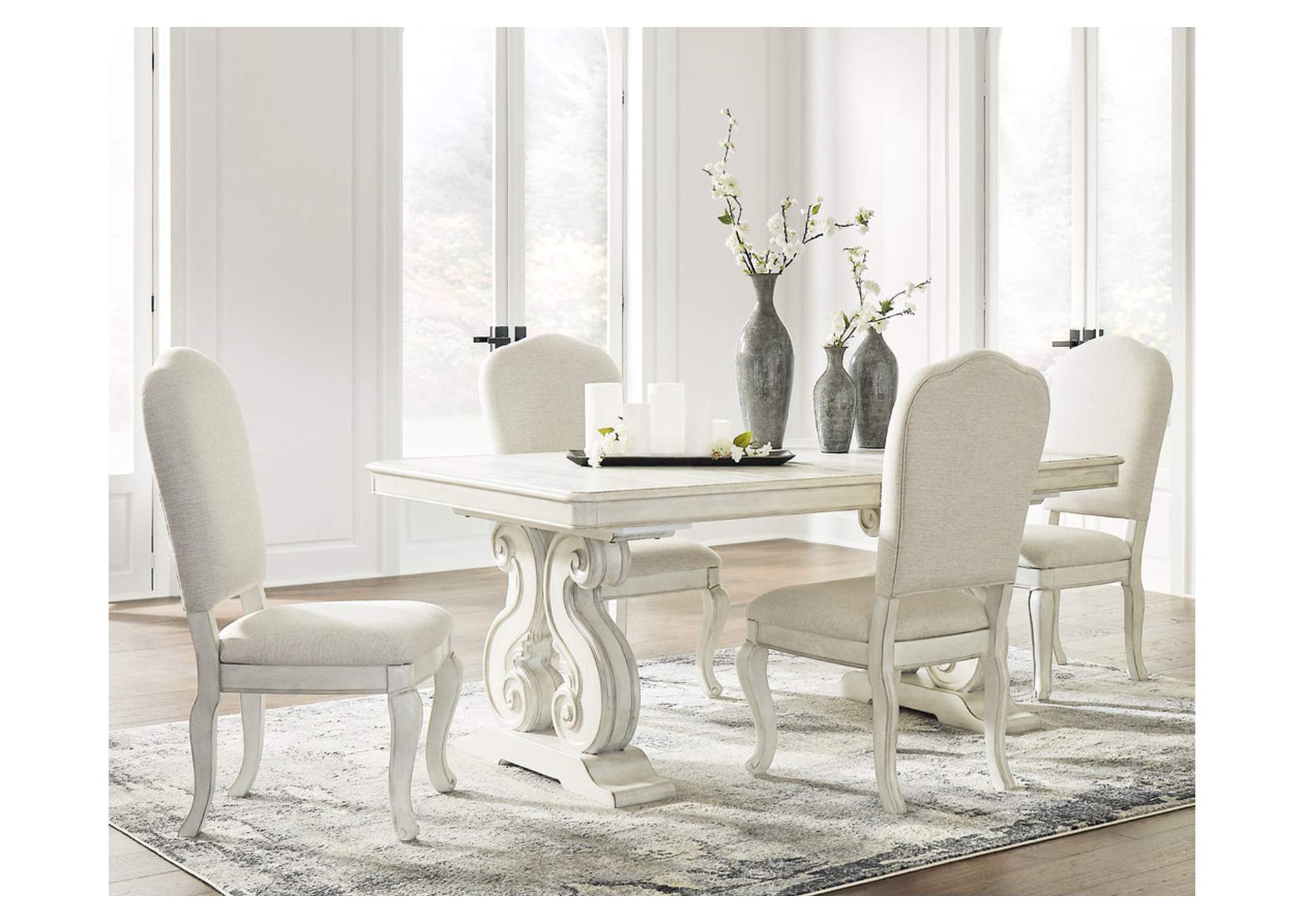 Arlendyne Dining Table and 4 Chairs with Storage,Signature Design By Ashley