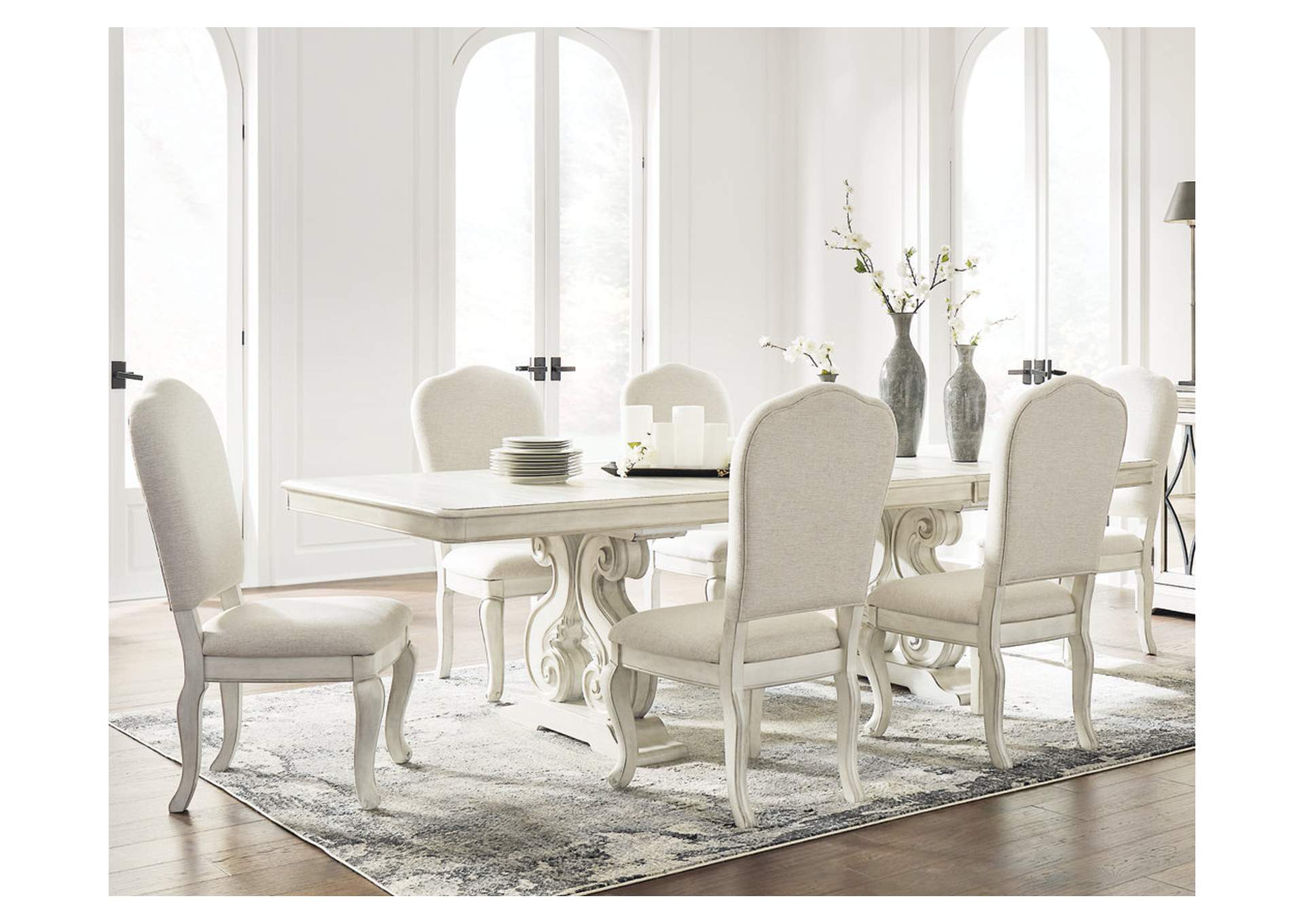 Arlendyne Dining Table and 6 Chairs with Storage,Signature Design By Ashley