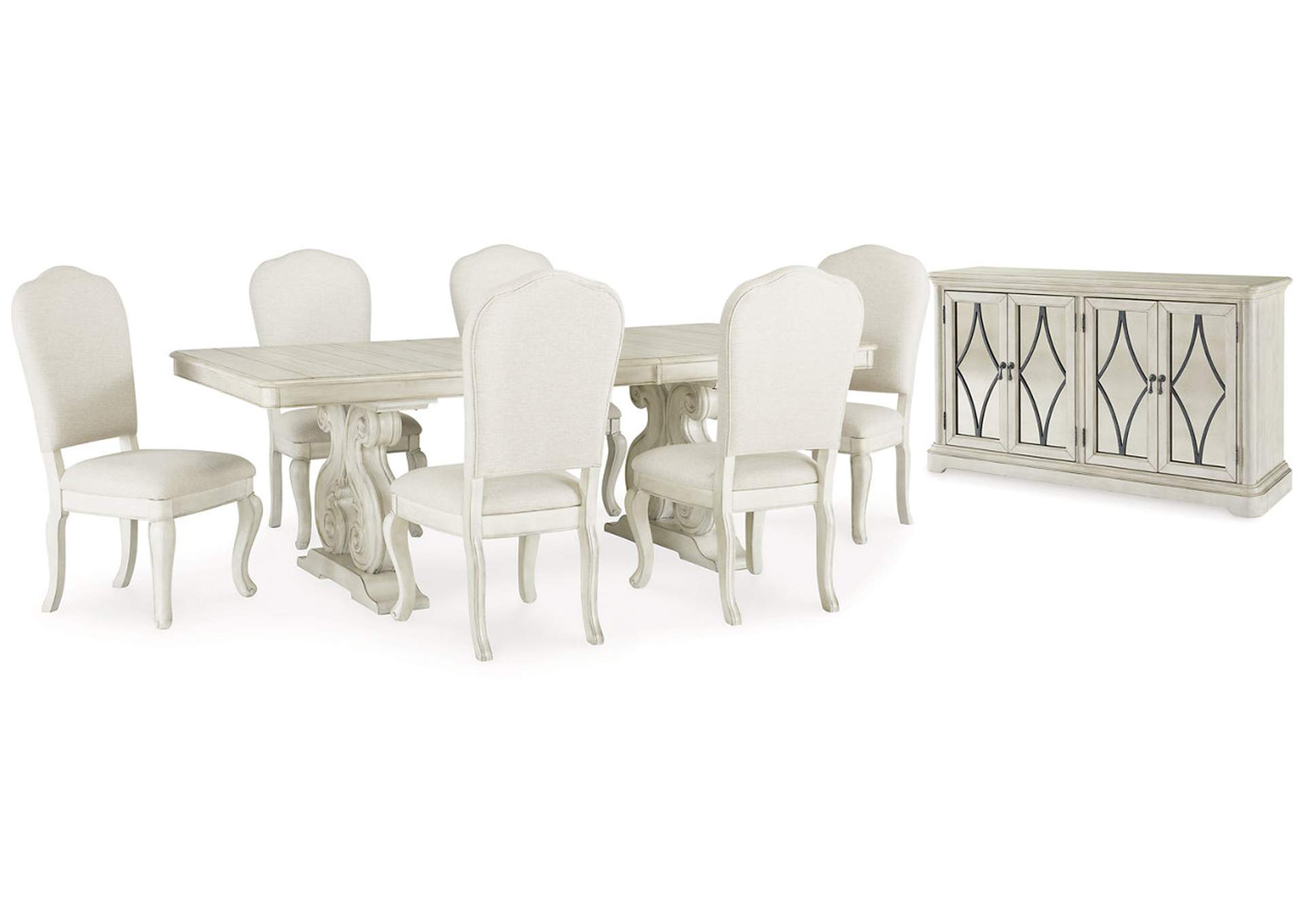 Arlendyne Dining Table and 6 Chairs with Storage,Signature Design By Ashley