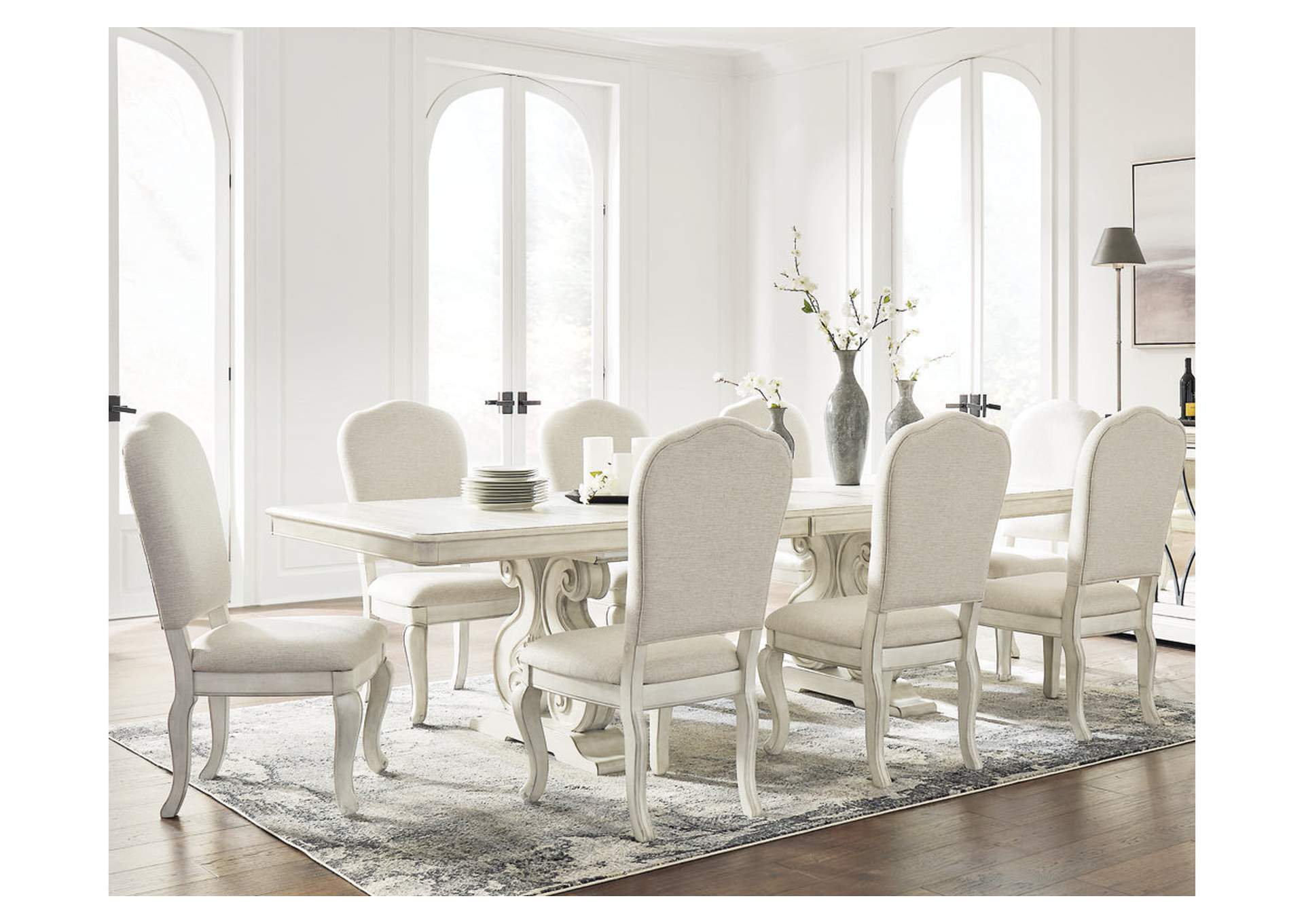 Arlendyne Dining Table and 8 Chairs with Storage,Signature Design By Ashley