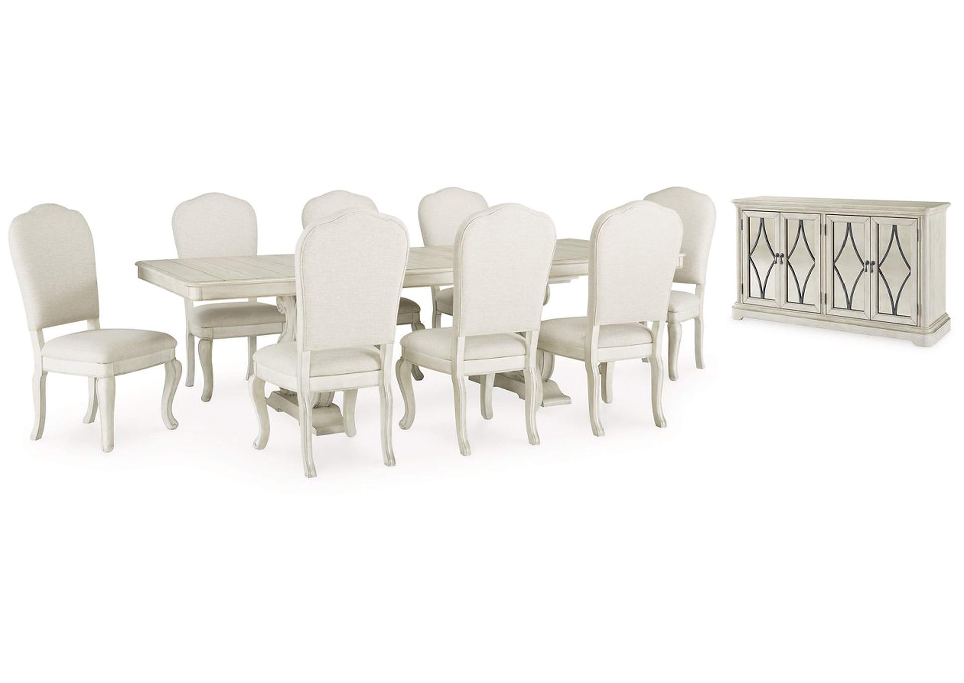 Arlendyne Dining Table and 8 Chairs with Storage,Signature Design By Ashley