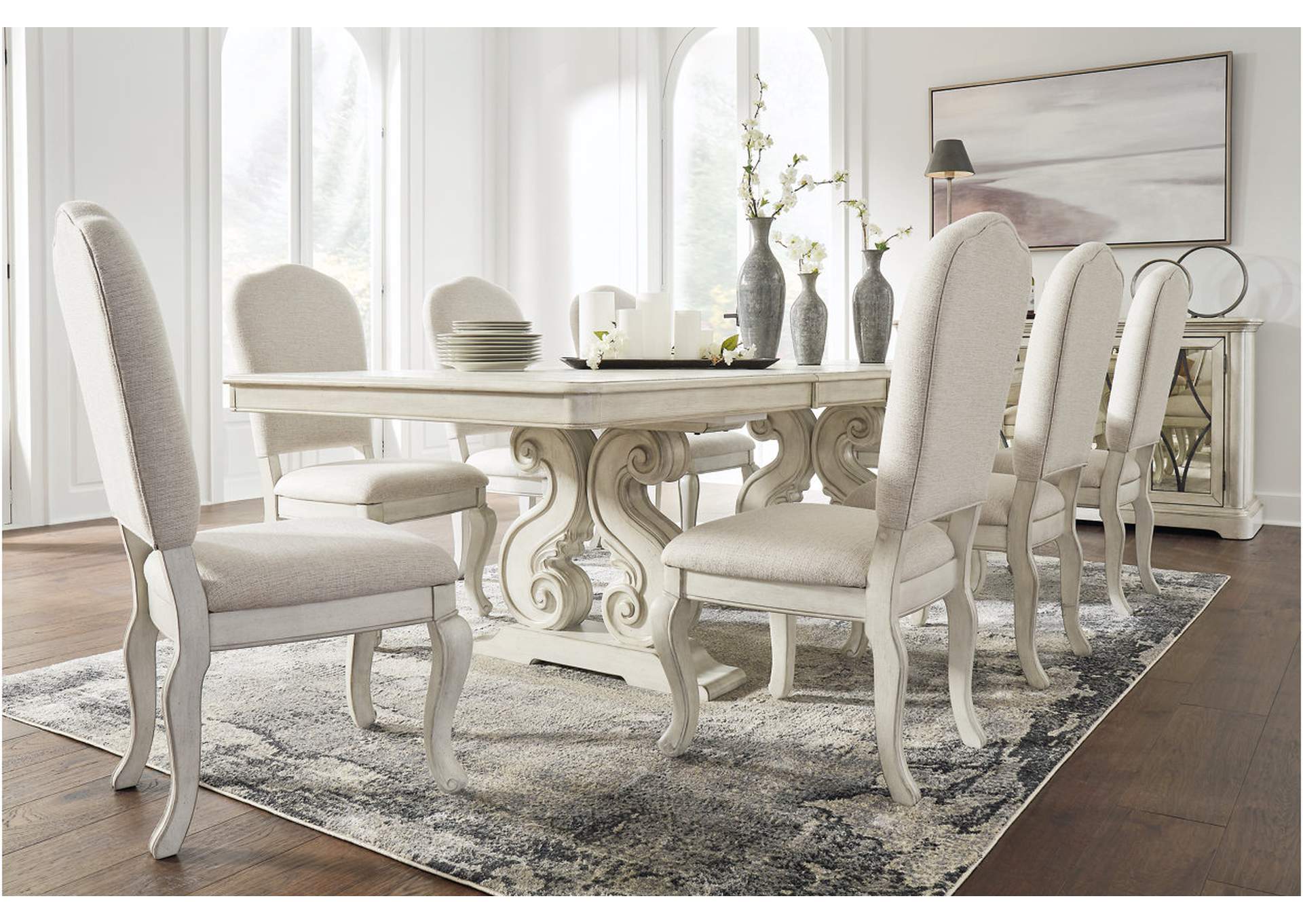 Arlendyne Dining Table and 8 Chairs with Storage,Signature Design By Ashley