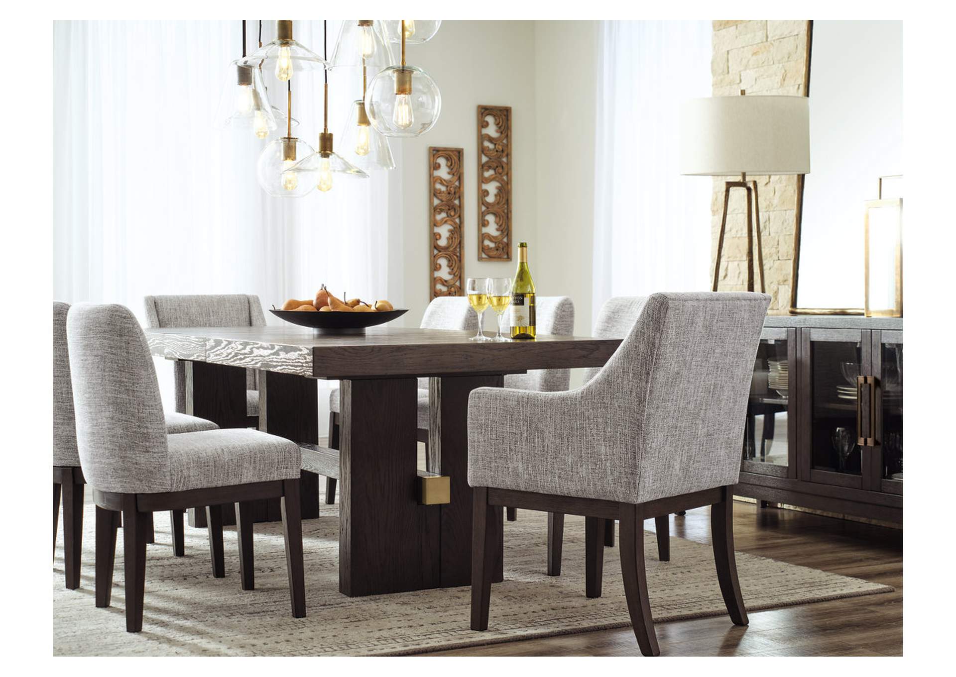 Burkhaus Dining Table and 8 Chairs,Signature Design By Ashley