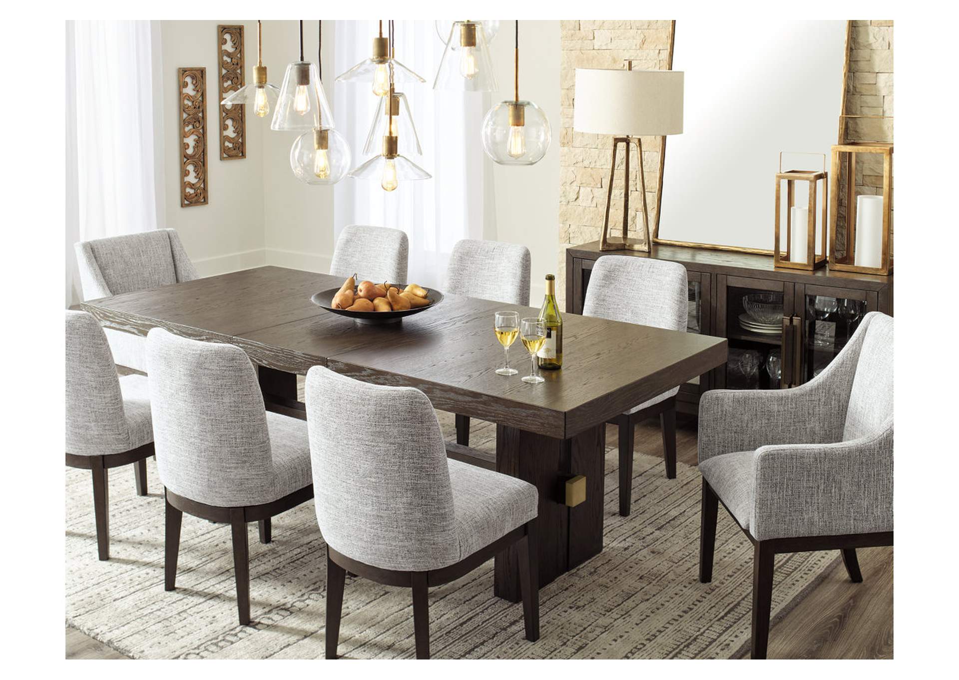 Burkhaus Dining Table and 8 Chairs,Signature Design By Ashley