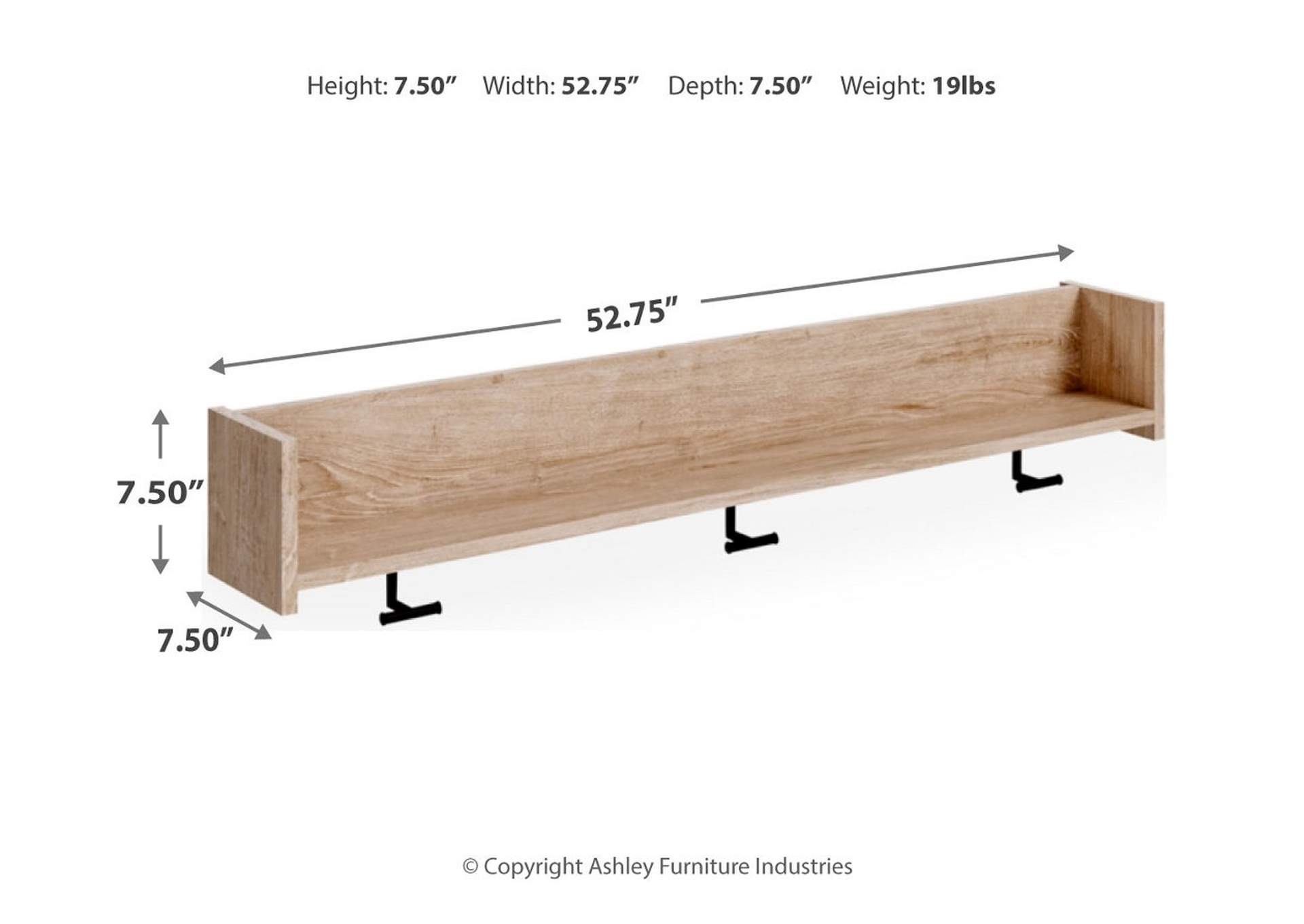 Oliah Wall Mounted Coat Rack with Shelf,Signature Design By Ashley