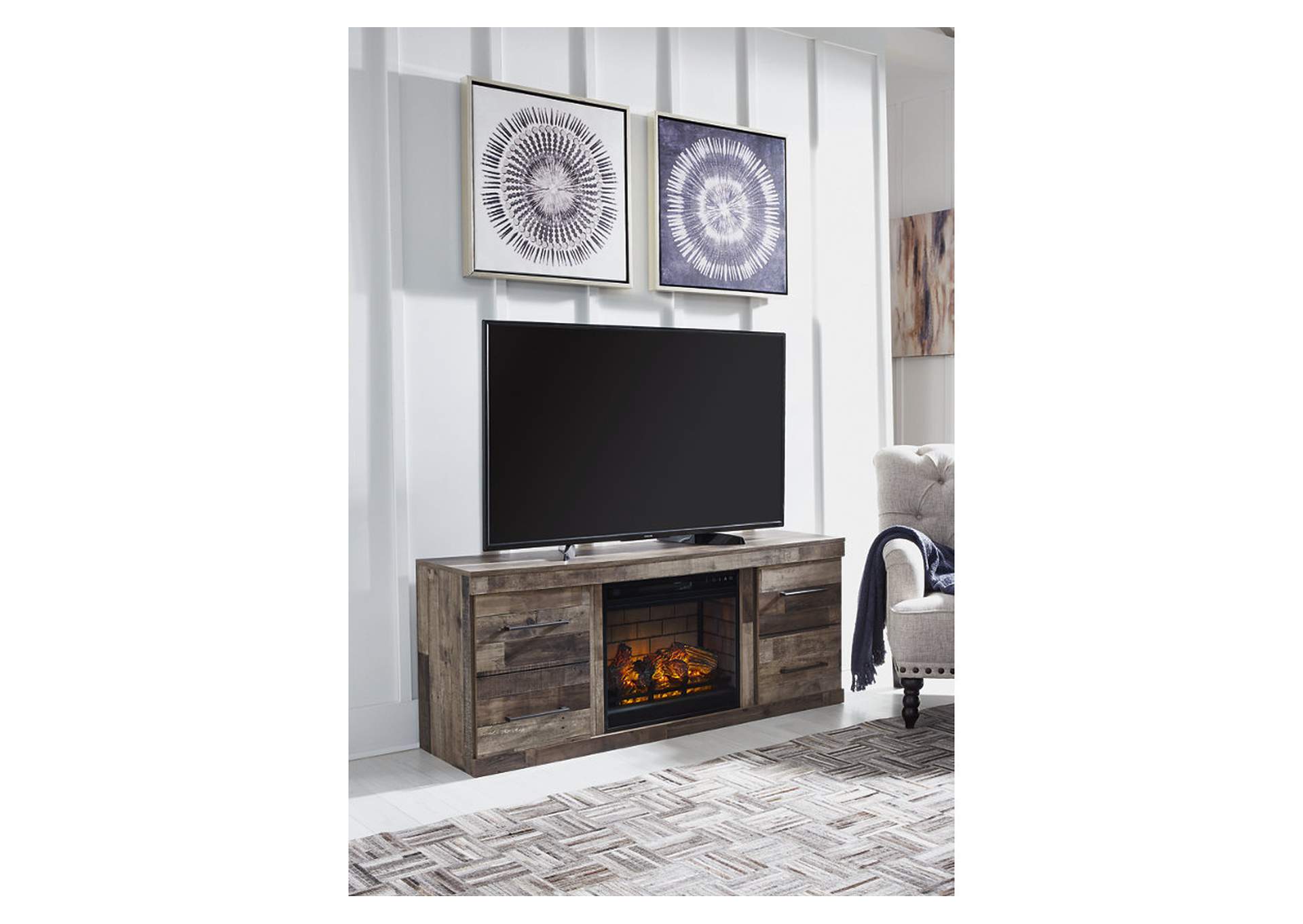 Derekson TV Stand with Electric Fireplace,Signature Design By Ashley
