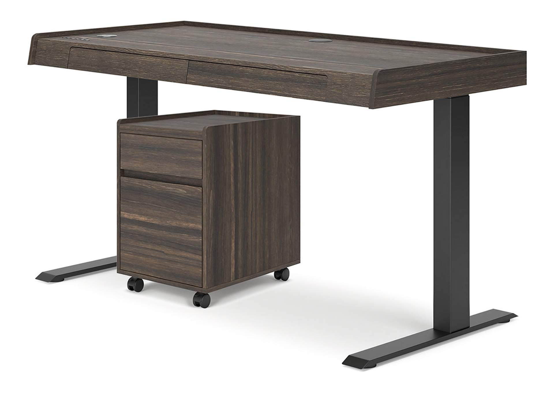 OFM Essentials Collection 2-Drawer Office Desk in Driftwood (ESS