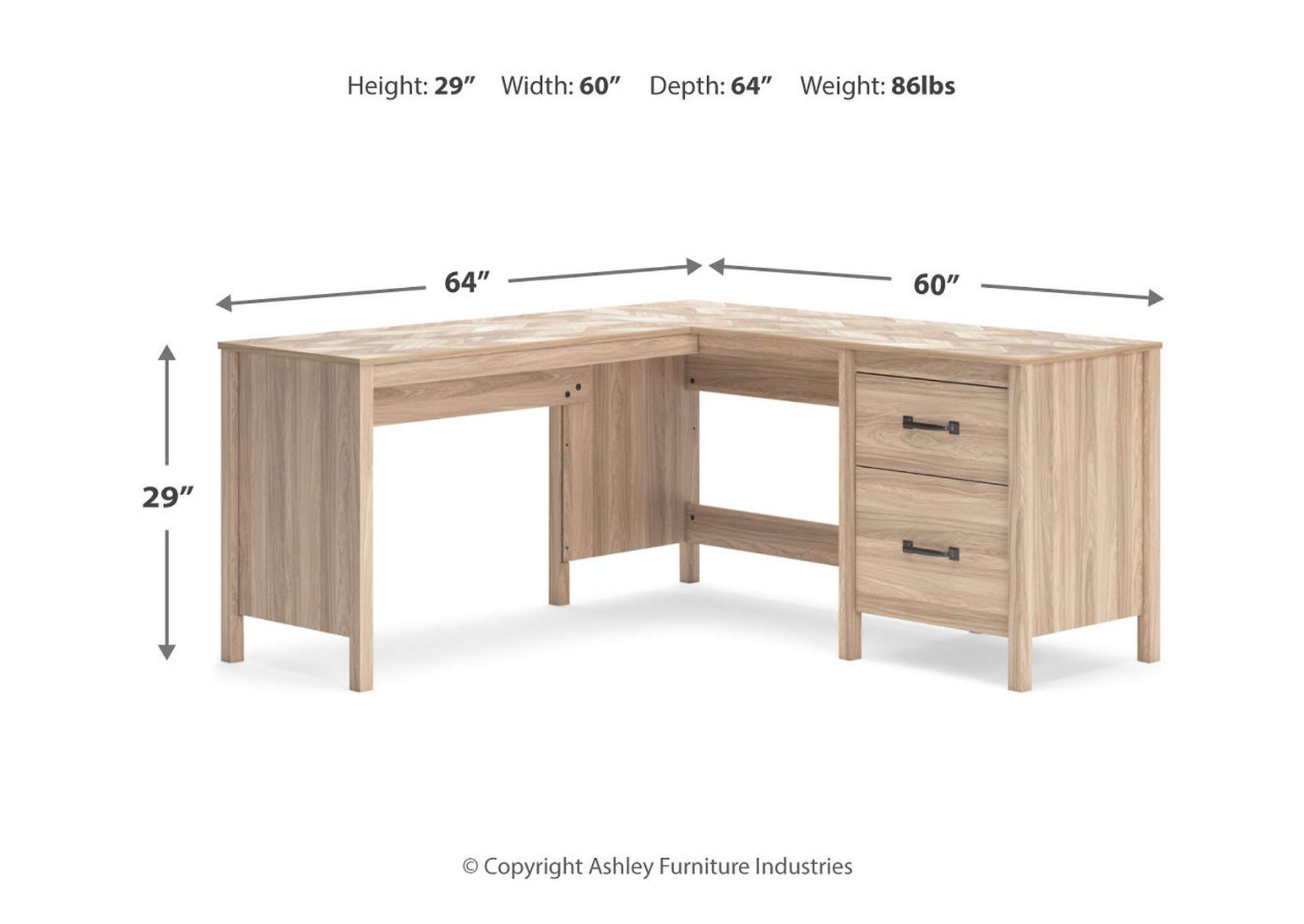 Battelle 60" Home Office Desk with Return,Signature Design By Ashley