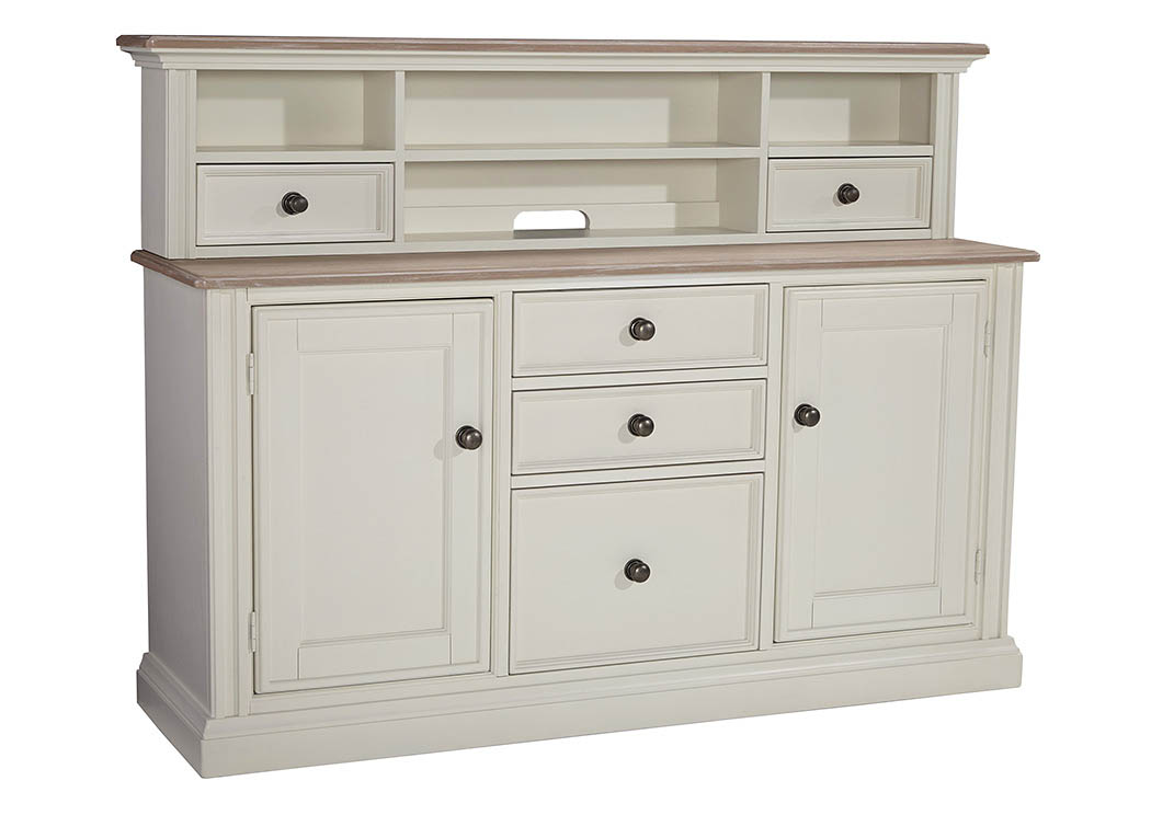 Sarvanny Two-tone Large Credenza Home Office Short Desk Hutch,ABF Signature Design by Ashley