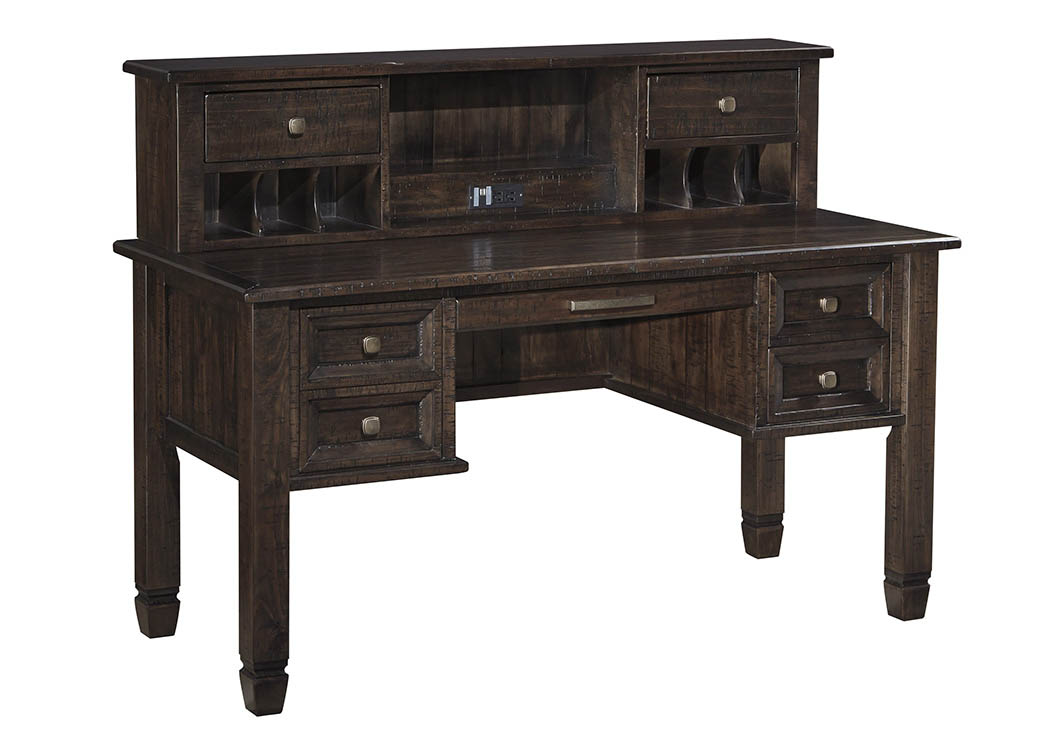 Townser Grayish Brown Home Office Desk w/Hutch,ABF Signature Design by Ashley