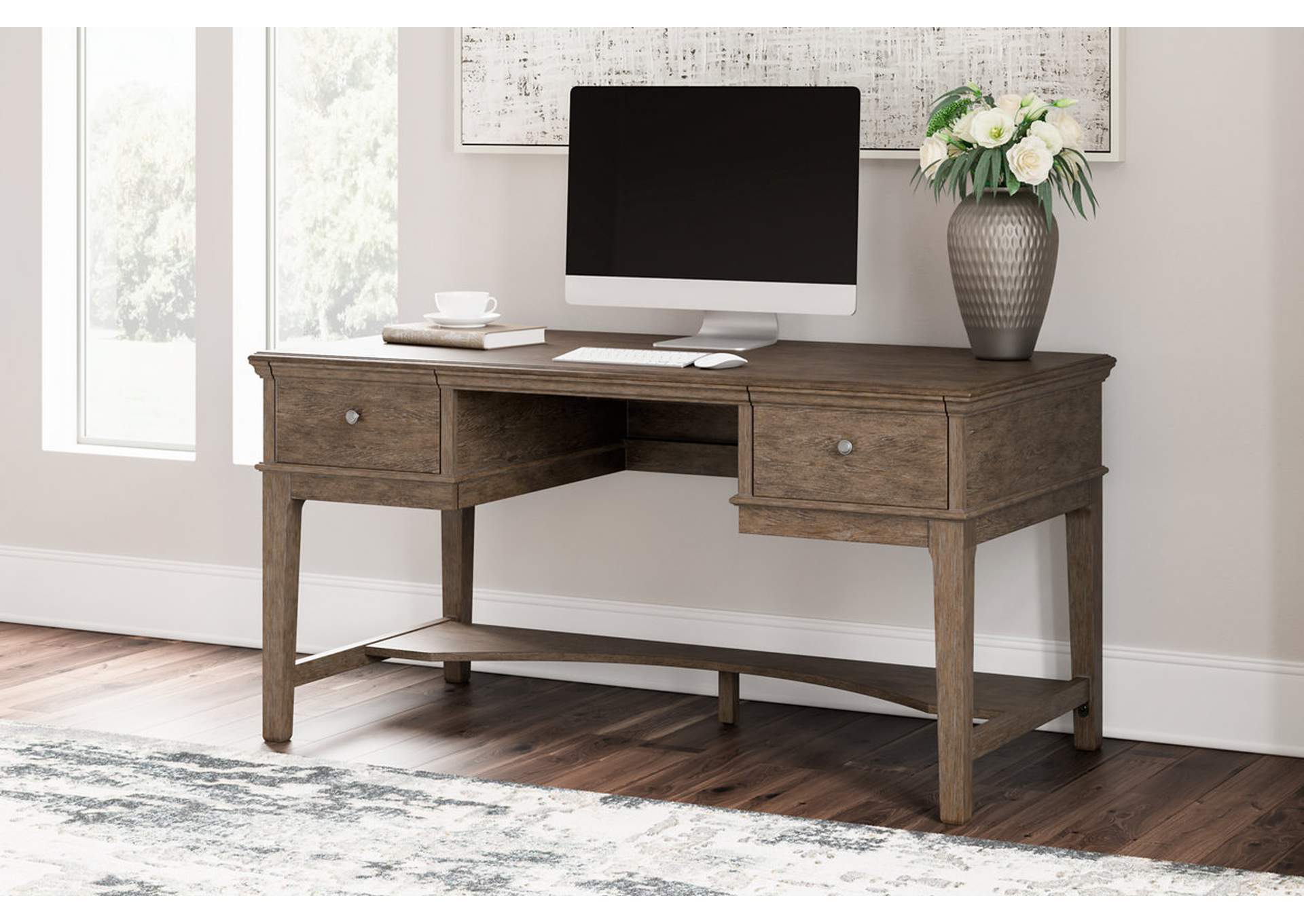 Janismore Home Office Storage Leg Desk,Signature Design By Ashley