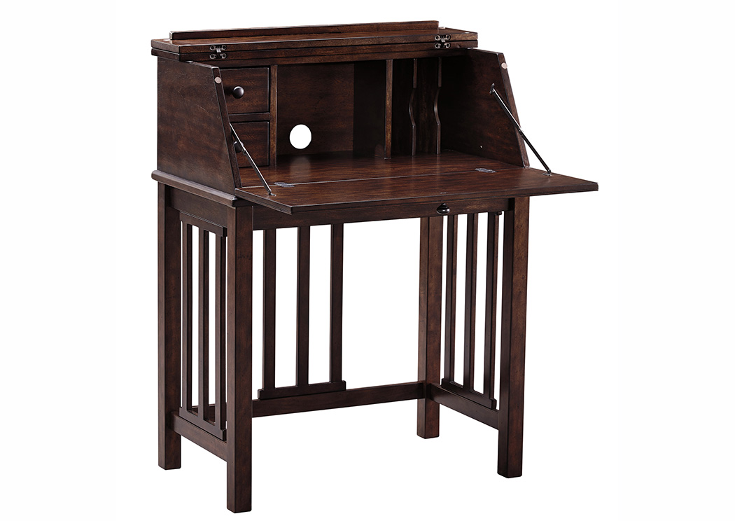 Harpan Reddish Brown Home Office Drop Front Desk,ABF Signature Design by Ashley