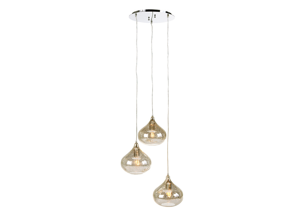 Jodoc Silver Finish Glass Pendant Light,ABF Signature Design by Ashley
