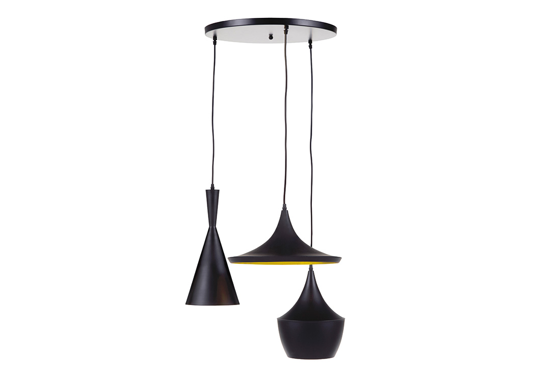 Jolanta Black/Gold Finish Metal Pendant Light,ABF Signature Design by Ashley