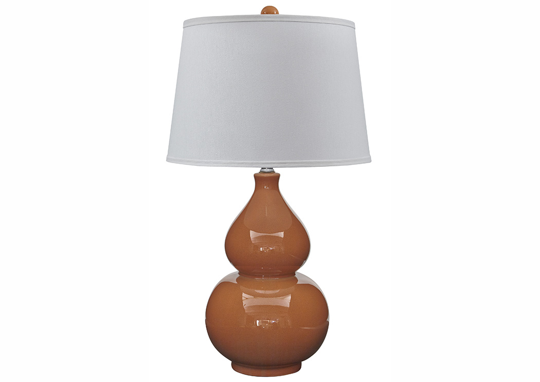 Saffi Orange Ceramic Table Lamp,ABF Signature Design by Ashley