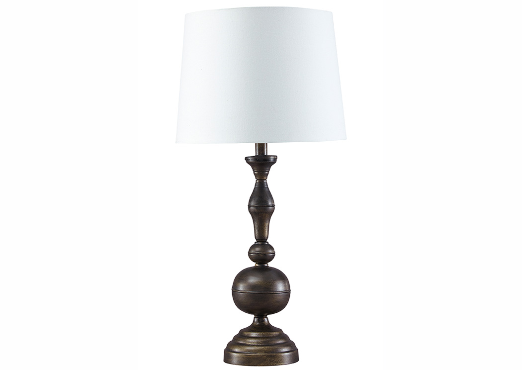 Aadi Antique Brass Finish Metal Table Lamp,ABF Signature Design by Ashley