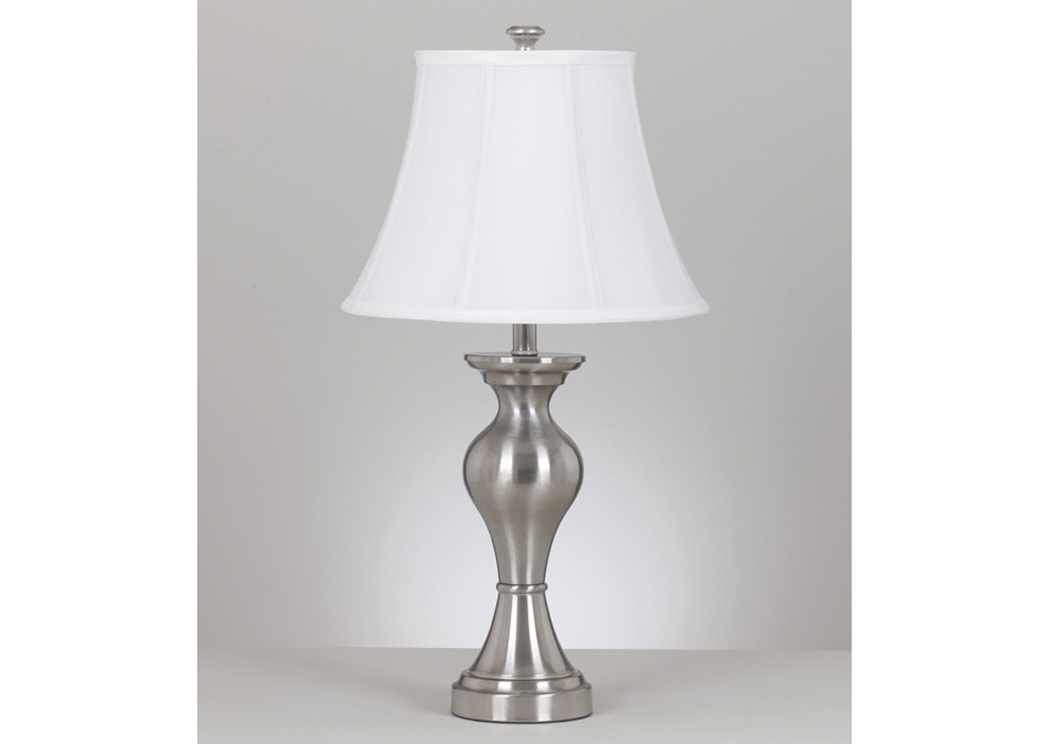 Rishona Brushed Silver Table Lamp (Set of 2),ABF Signature Design by Ashley