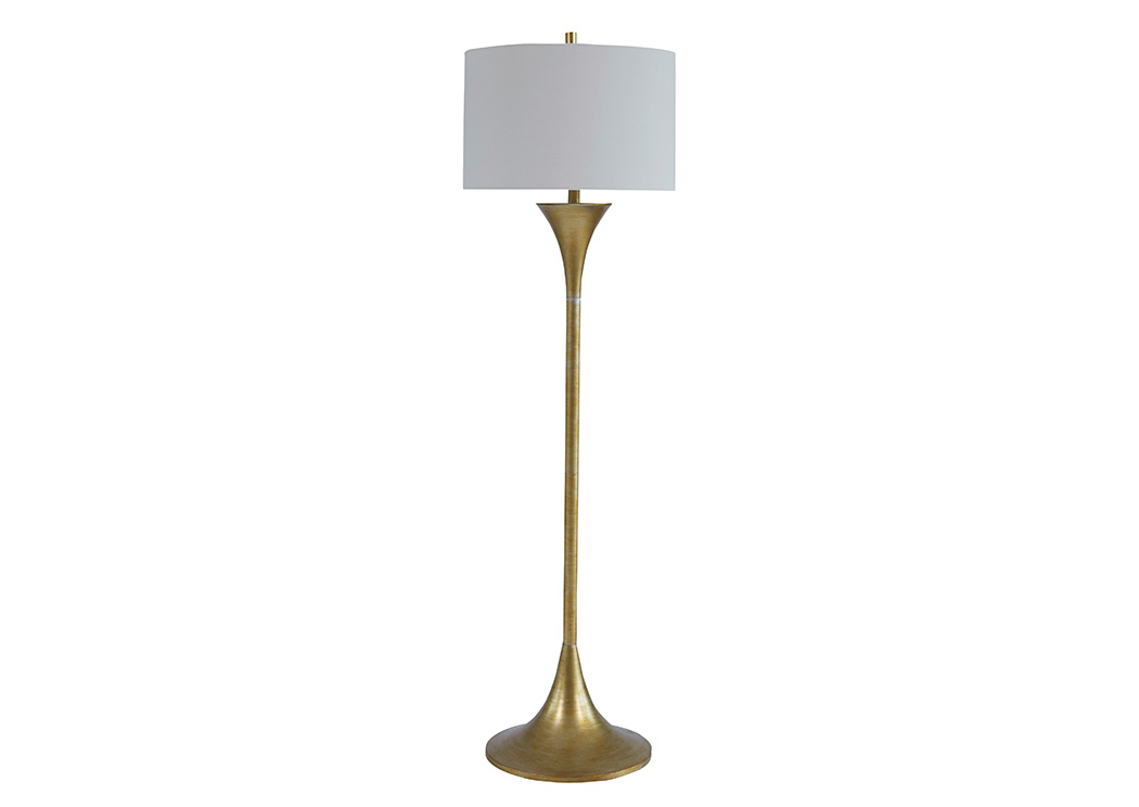 Joakim Antique Brass Finish Metal Floor Lamp,ABF Signature Design by Ashley