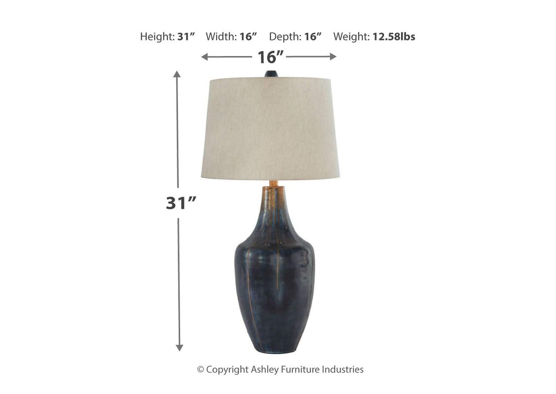 Evania Table Lamp,Signature Design By Ashley
