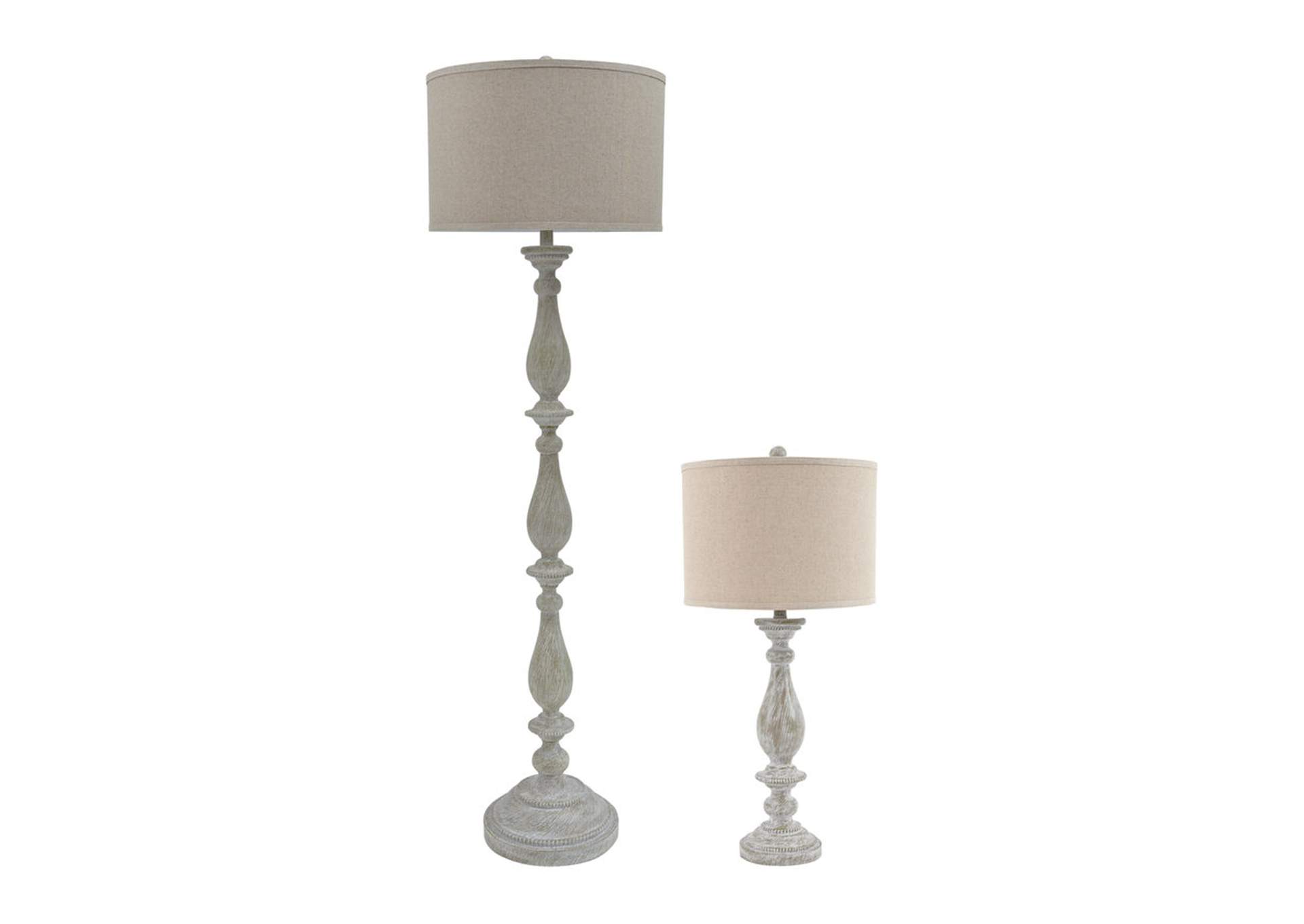 Bernadate 3-Piece Floor Lamp with 2 Table Lamps Set,Signature Design By Ashley