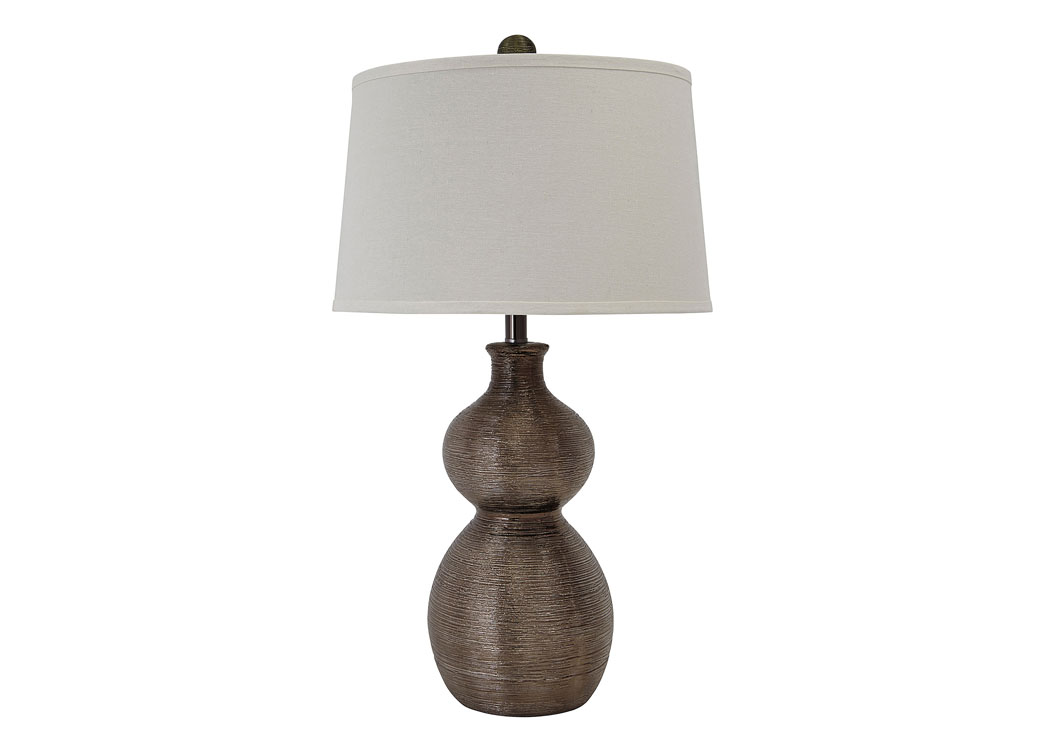 Gunmetal Finish Poly Table Lamp,ABF Signature Design by Ashley