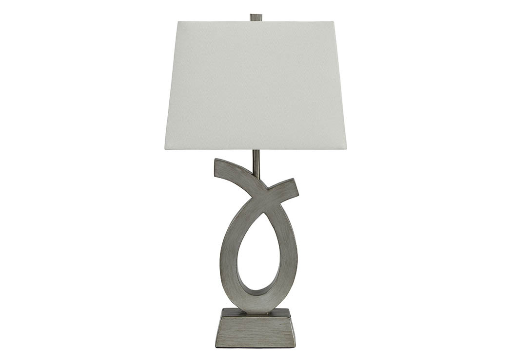 Amayeta Silver Finish Poly Table Lamp (Set of 2),ABF Signature Design by Ashley