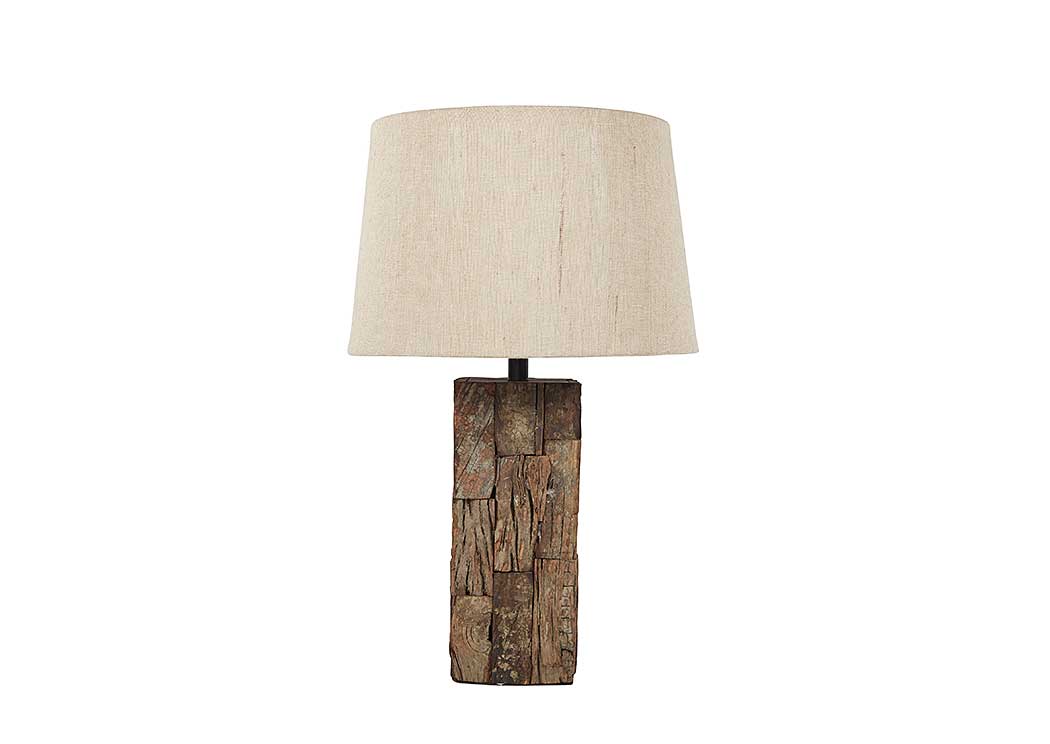 Selemah Light Brown Wood Table Lamp,ABF Signature Design by Ashley