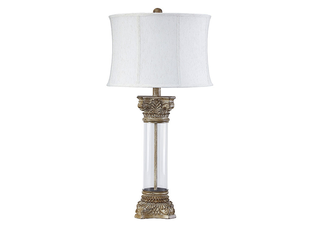Jaylen Clear/Brown Glass Table Lamp,ABF Signature Design by Ashley