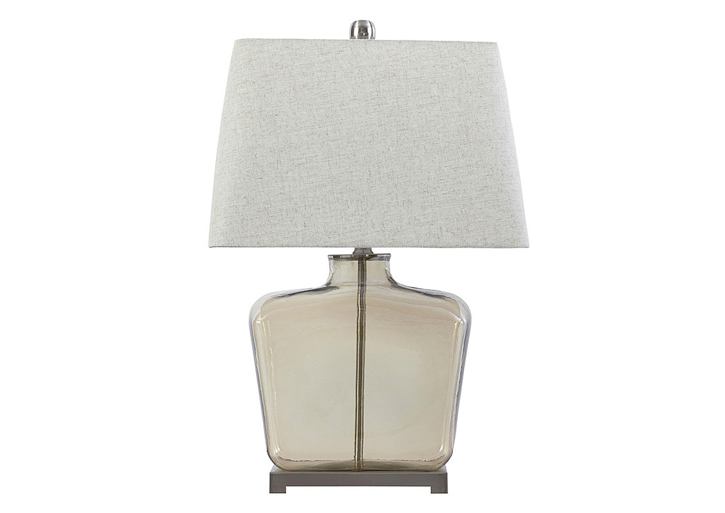 Jaylen Clear/Brown Glass Table Lamp,ABF Signature Design by Ashley