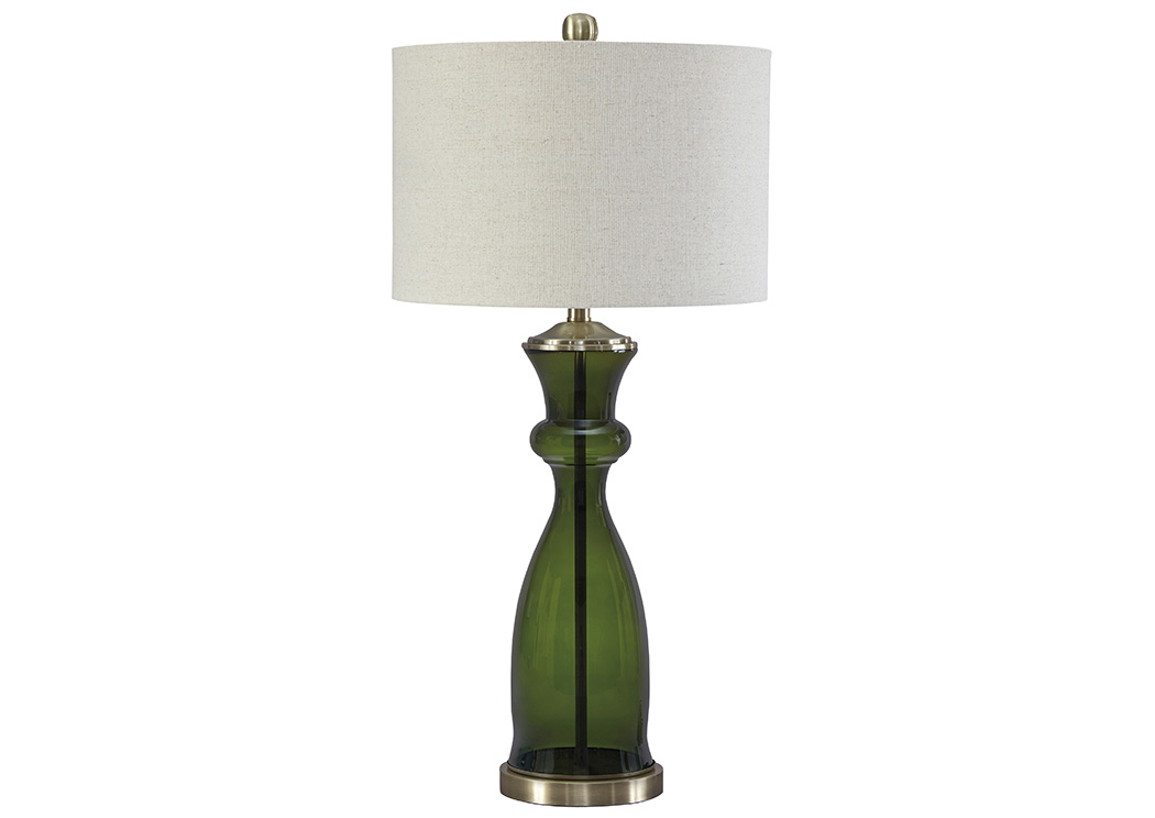 Ambrogio Green Glass Table Lamp,ABF Signature Design by Ashley