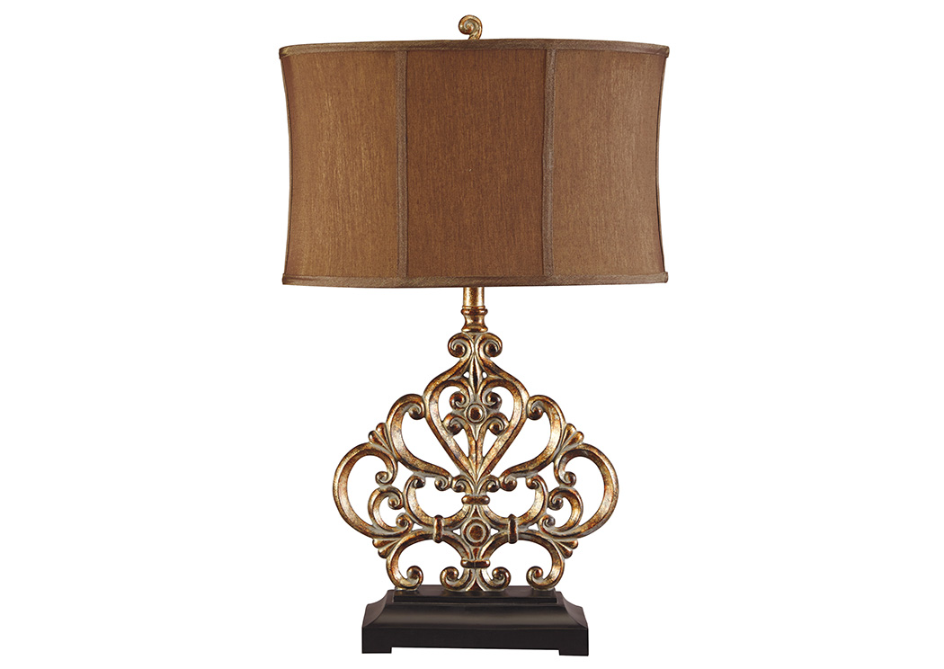 Broderick Antique Copper Finish Poly Table Lamp,ABF Signature Design by Ashley