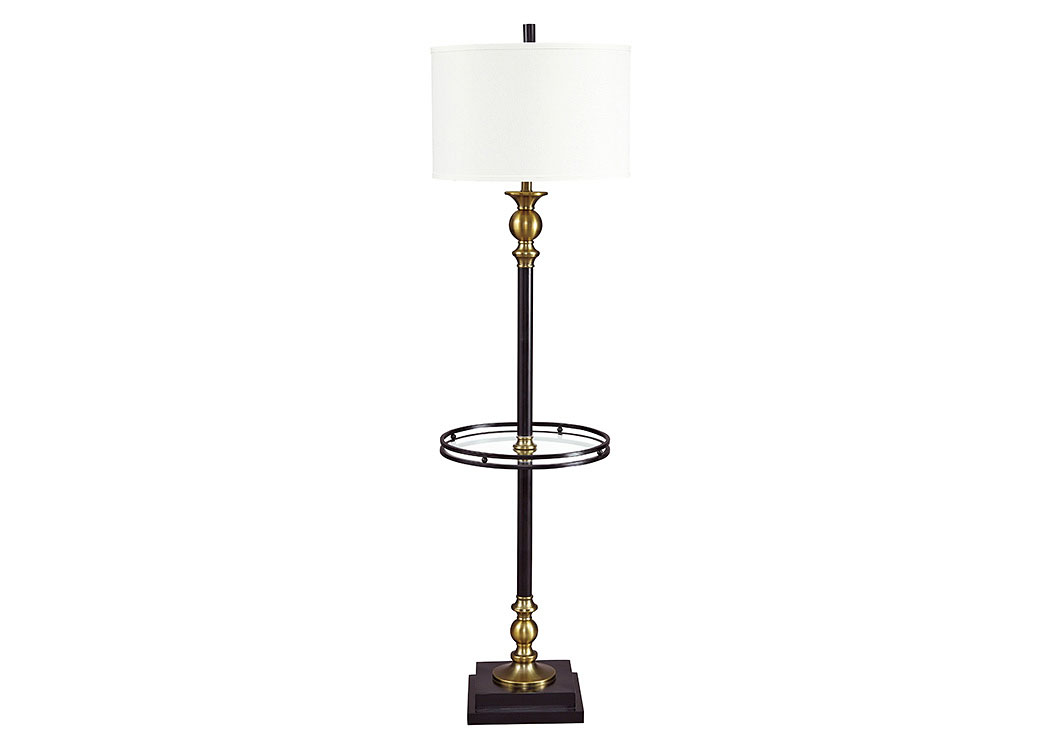 Jachin Black/Brass Finish Metal Tray Lamp,ABF Signature Design by Ashley