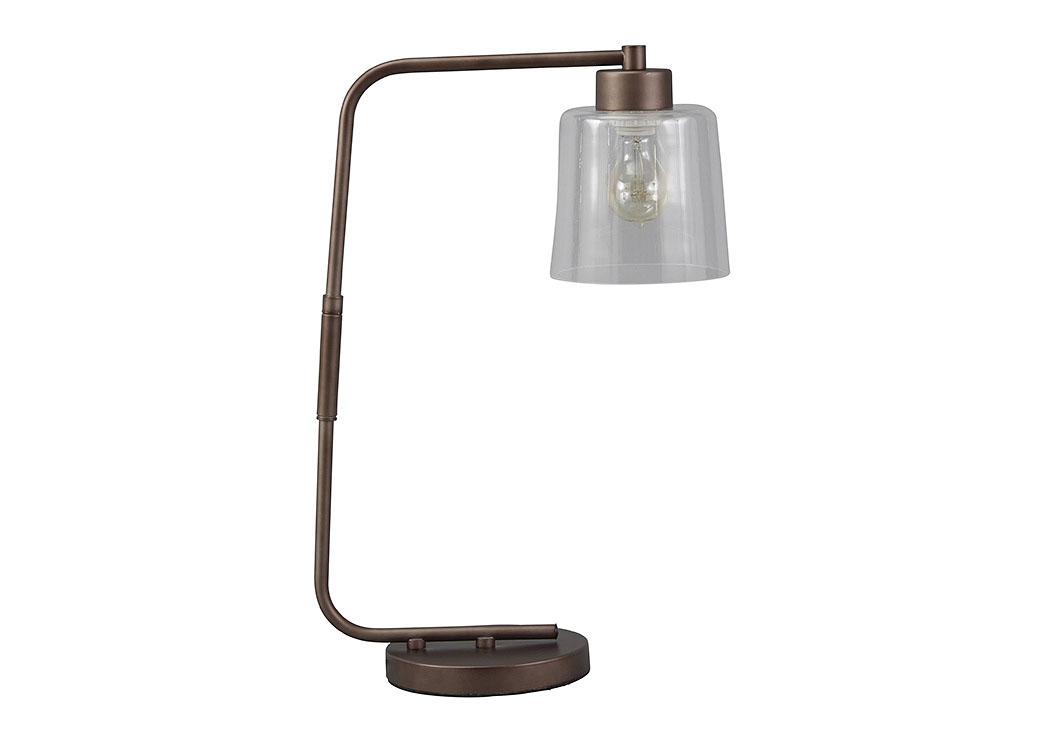 Kyron Clear/Bronze Finish Metal Desk Lamp,ABF Signature Design by Ashley