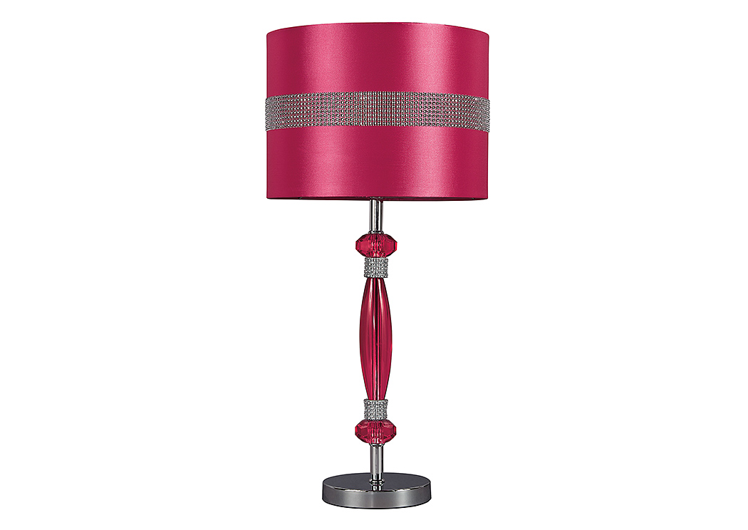 Hot Pink & Silver Finish Acrylic Table Lamp,ABF Signature Design by Ashley