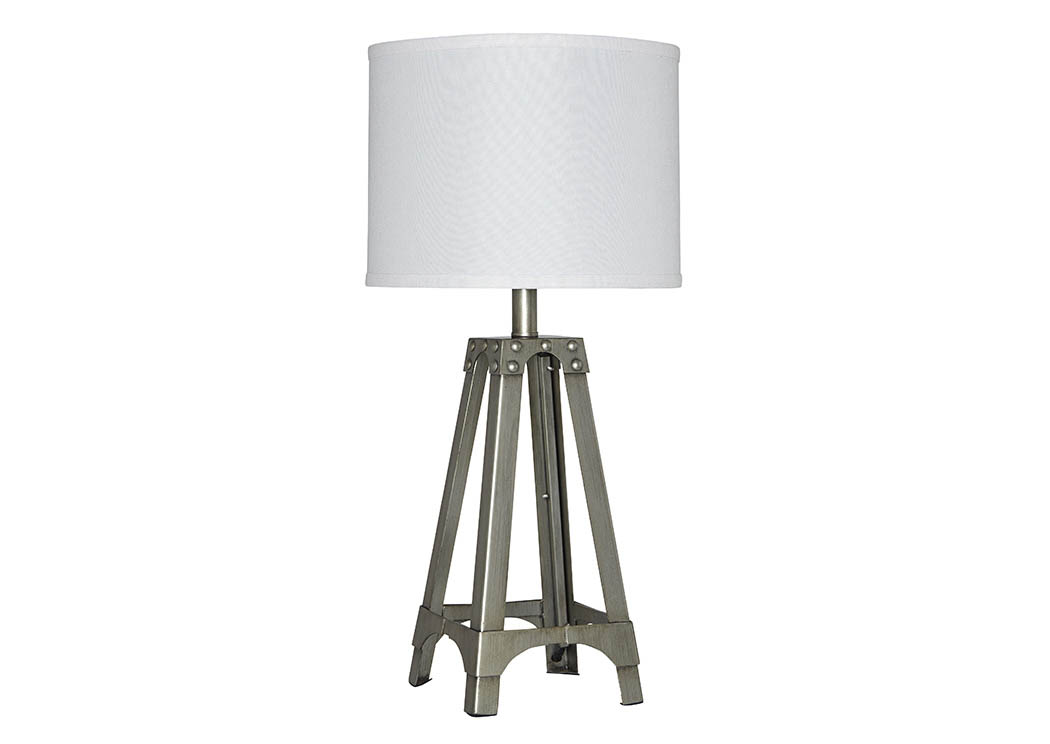 Arty Silver Finish Metal Table Lamp,ABF Signature Design by Ashley