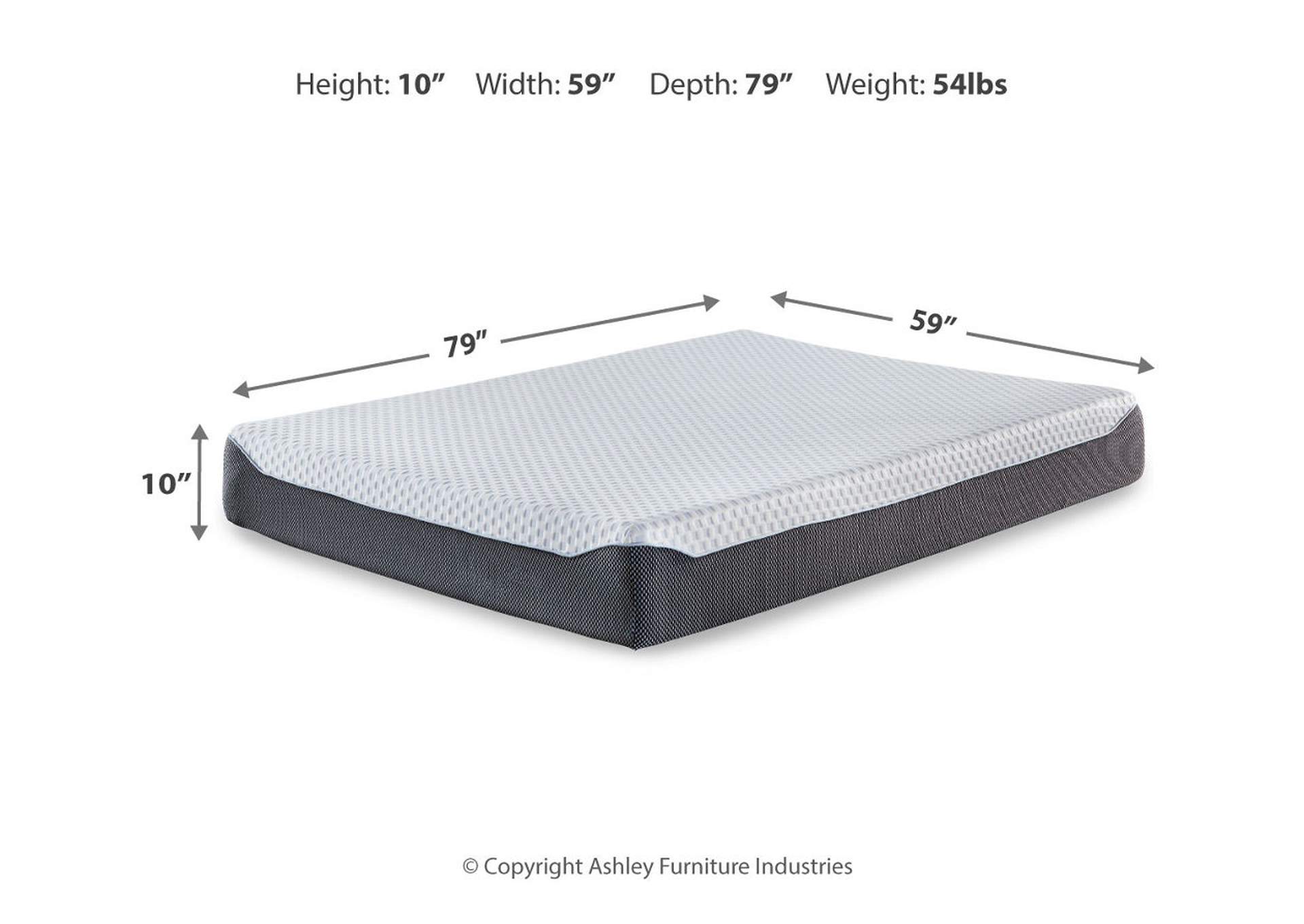 10 Inch Chime Elite Queen Memory Foam Mattress in a box,Sierra Sleep by Ashley