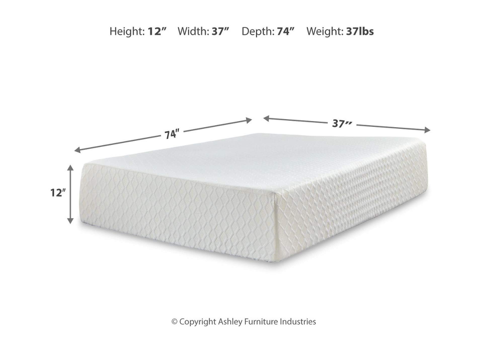 Chime 12 Inch Memory Foam Twin Mattress in a Box,Sierra Sleep by Ashley