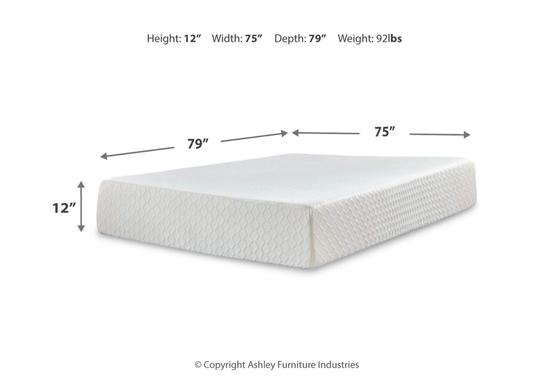 Chime 12 Inch Memory Foam Mattress with Adjustable Base,Sierra Sleep by Ashley