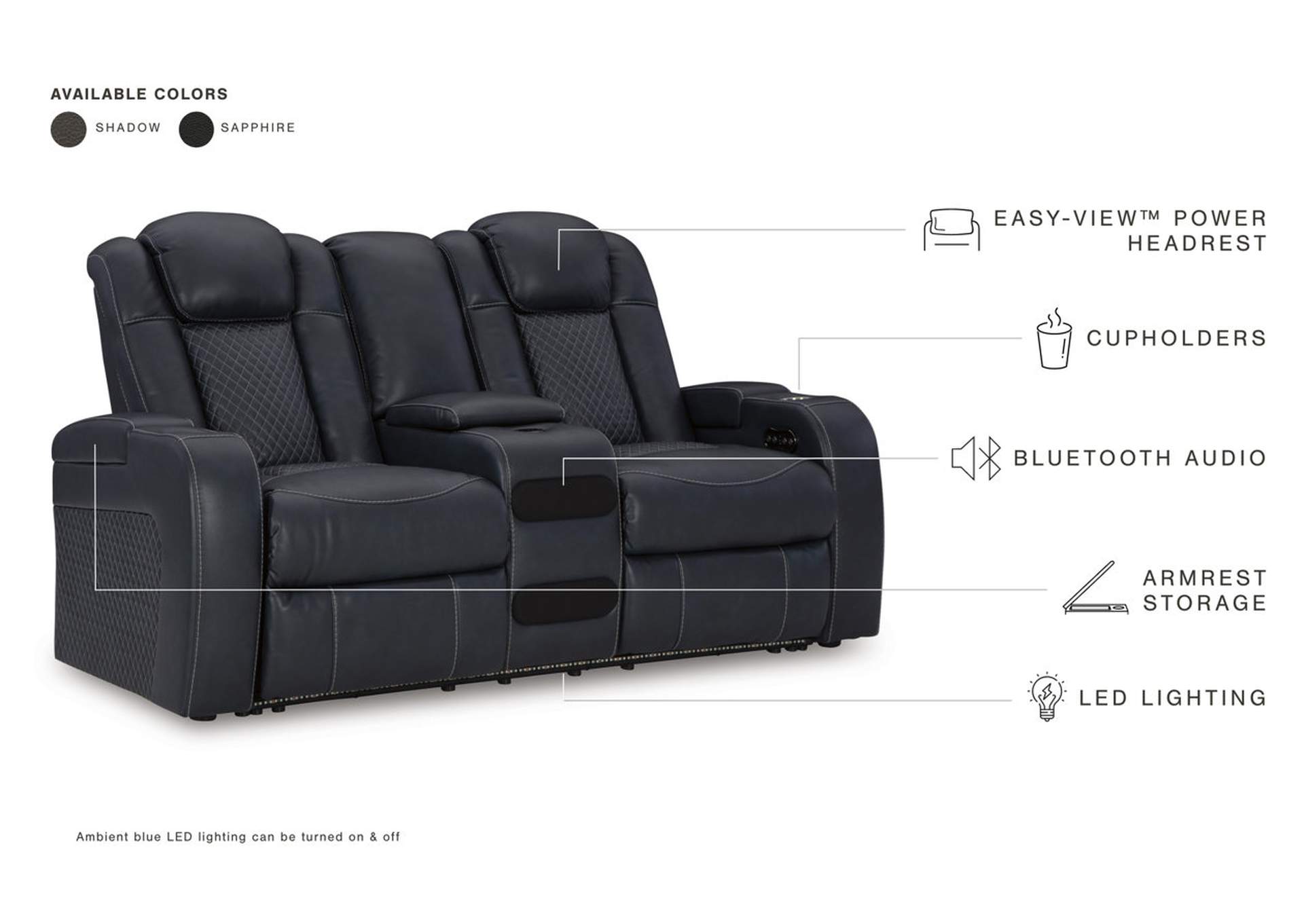 Fyne-Dyme Power Reclining Loveseat with Console,Signature Design By Ashley