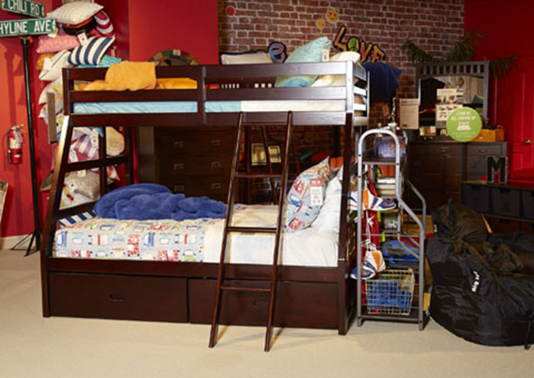 Halanton Dark Brown Twin/Twin Storage Bunkbed,ABF Signature Design by Ashley