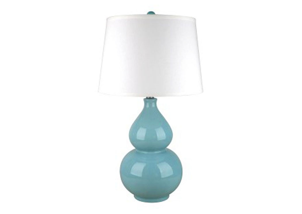 Saffi Light Blue Ceramic Table Lamp,ABF Signature Design by Ashley