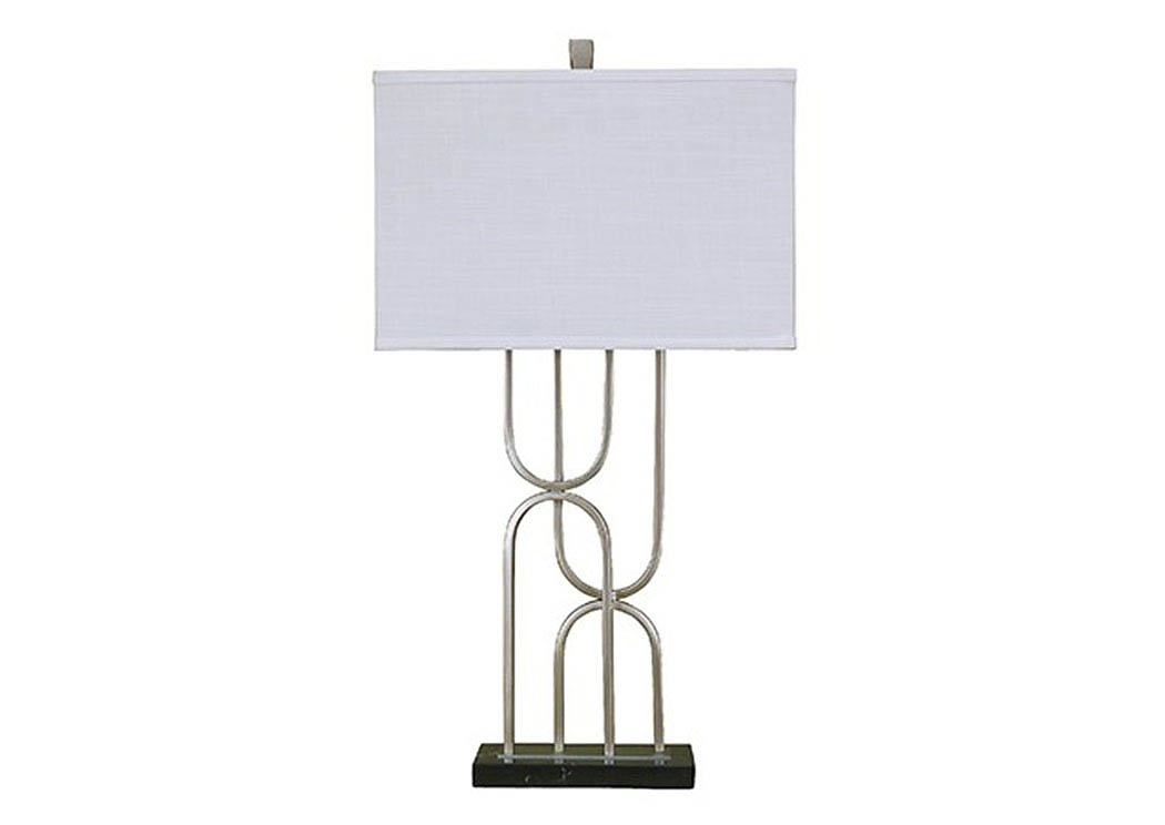 Darielle Silver Finish Metal Table Lamp,ABF Signature Design by Ashley